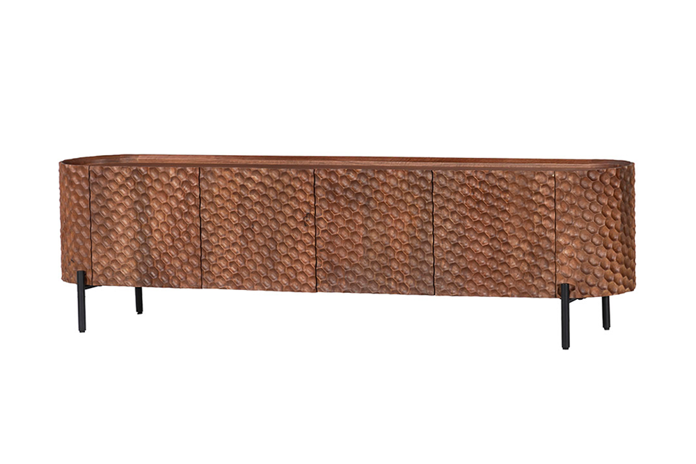 Invicta Comodă TV TV - 200cm | Mango, Negru | 200x56x43 cm