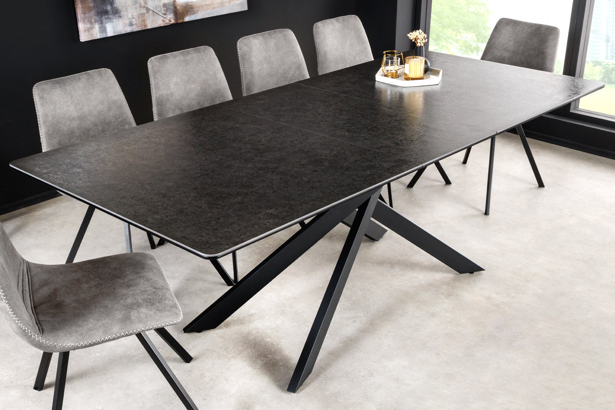 Invicta Masă dining ALPINE - 200cm | Pin, Marmură | 160x76x90 cm