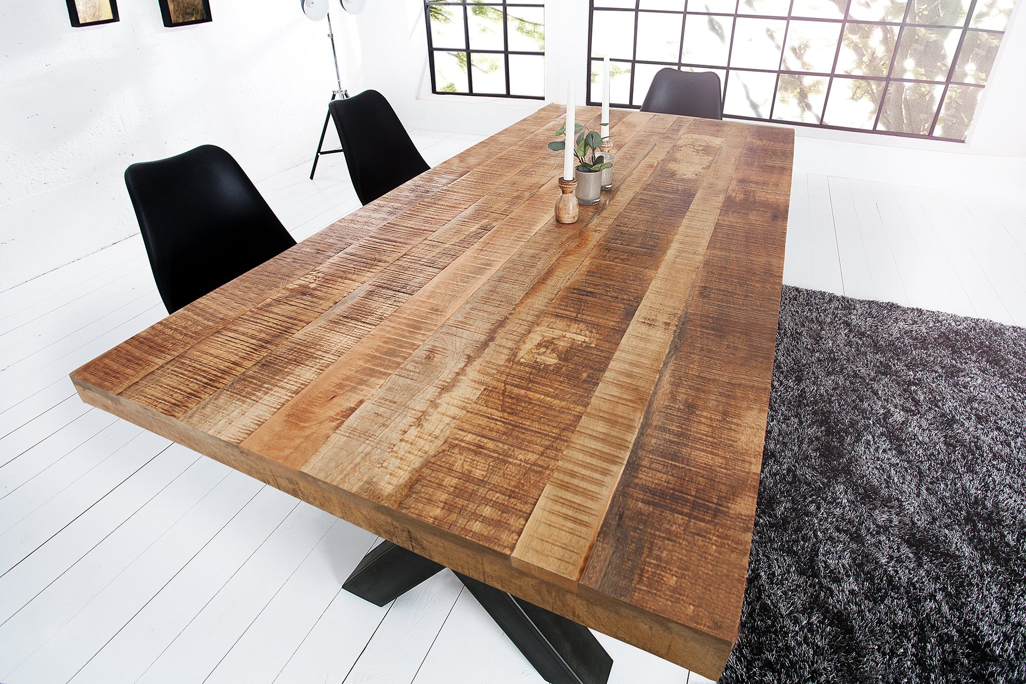 Invicta Masă dining IRON CRAFT - 200cm | Mango, Natural | 200x77x100 cm