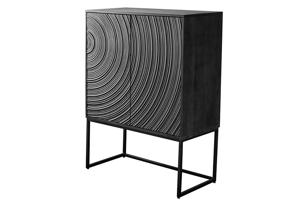 Invicta Vitrină înaltă ORBIT - 120cm | Mango, Negru | 85x120x45 cm