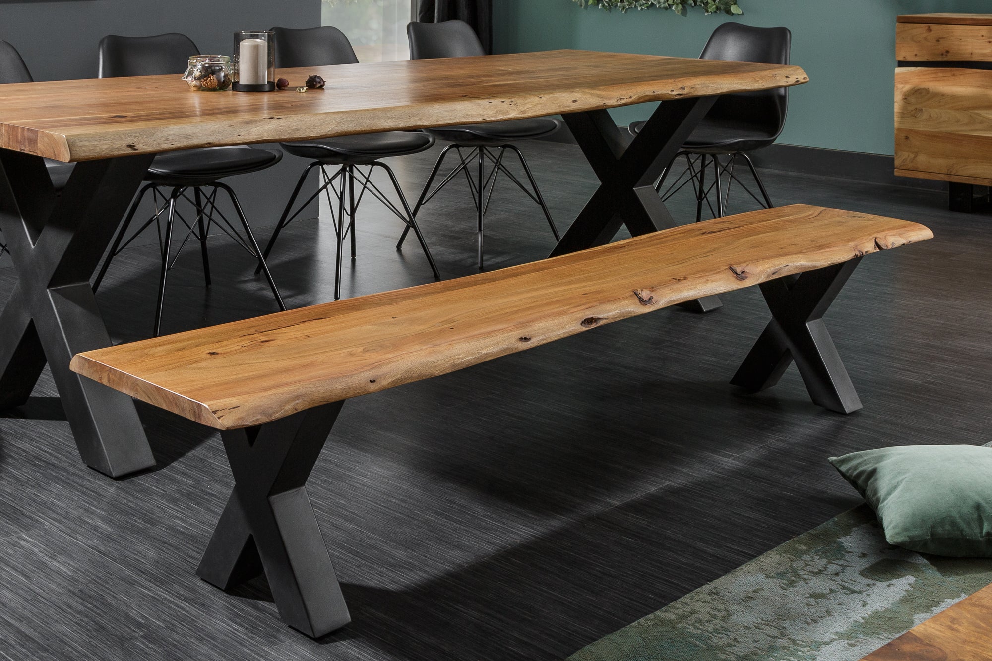 Invicta Banchetă MAMMUT - 200cm | Acacia | 200x45x42 cm
