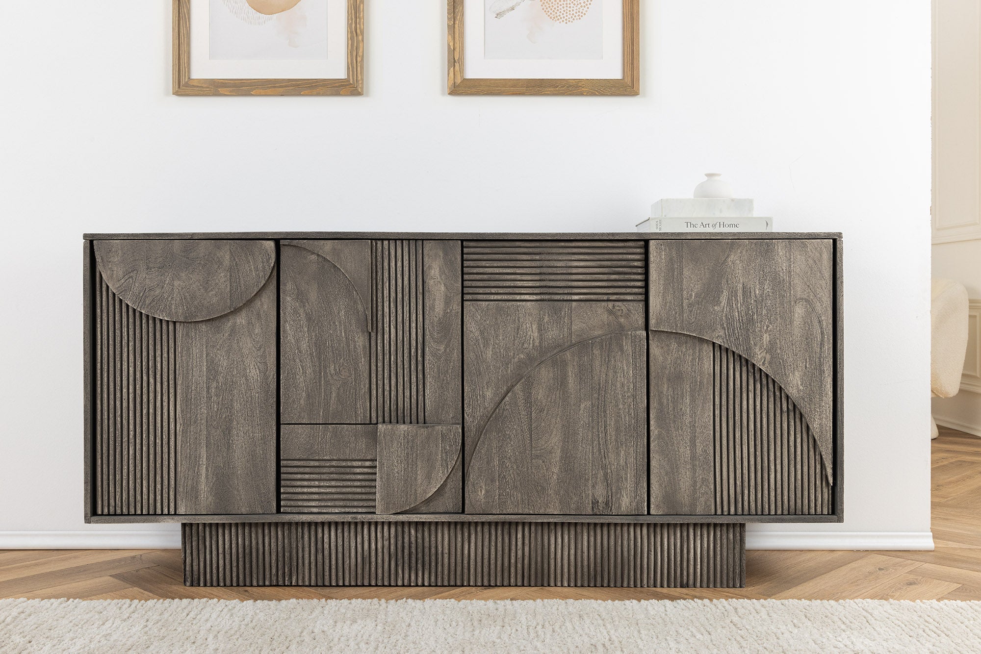 Invicta Comodă ART DECO - 170cm | Mango, Gri | 170x80x38 cm