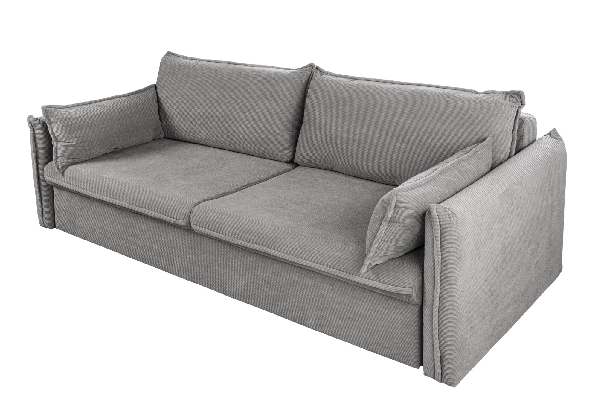 Invicta Canapea extensibilă APARTMENT - 215cm, 3 Locuri | Țesătură Cord, Gri | 215x90x100 cm