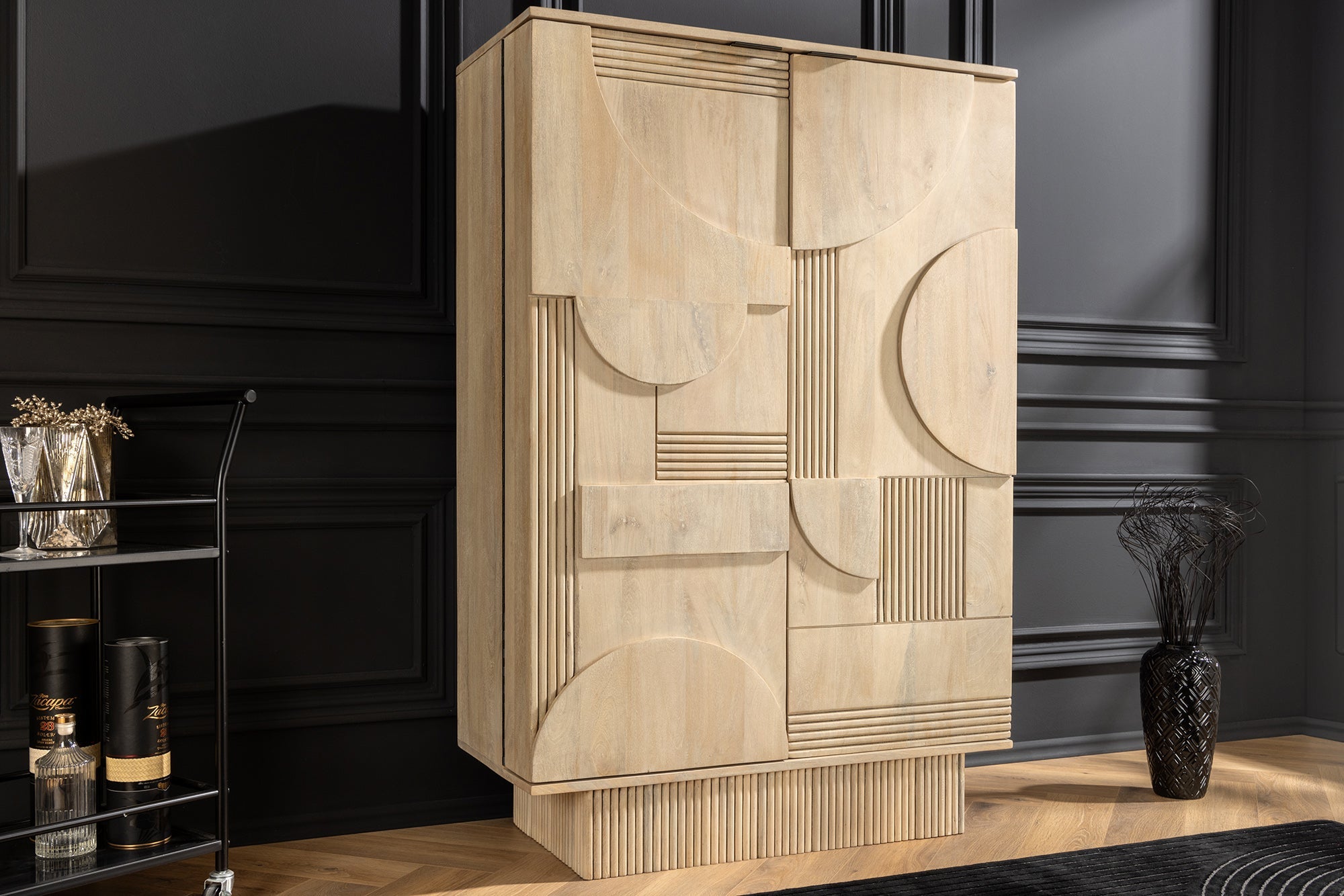 Invicta Dulap ART DECO - 140cm | Mango, Alb | 95x141x42 cm