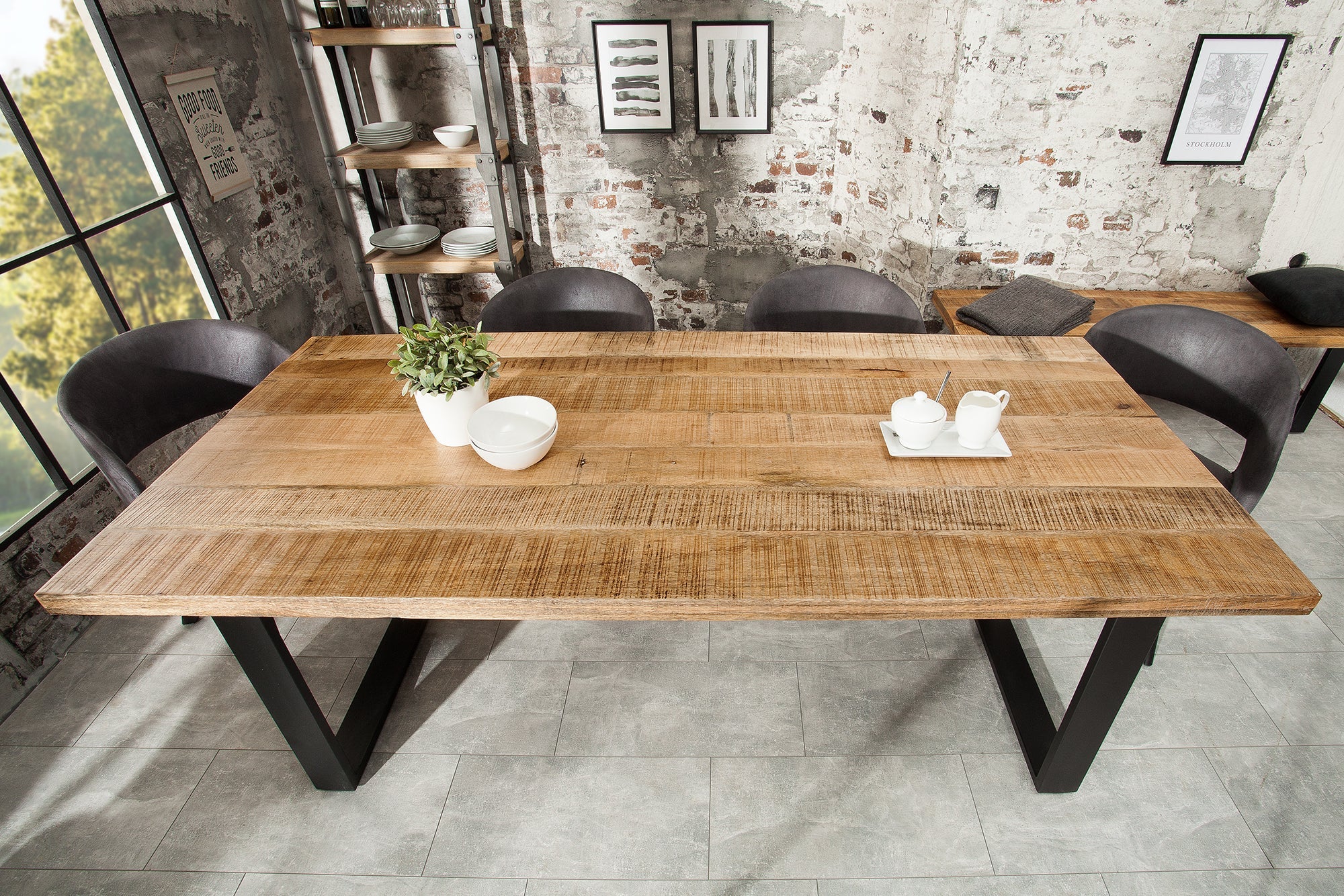 Invicta Masă dining IRON CRAFT - 160cm | Mango, Natural | 160x77x90 cm