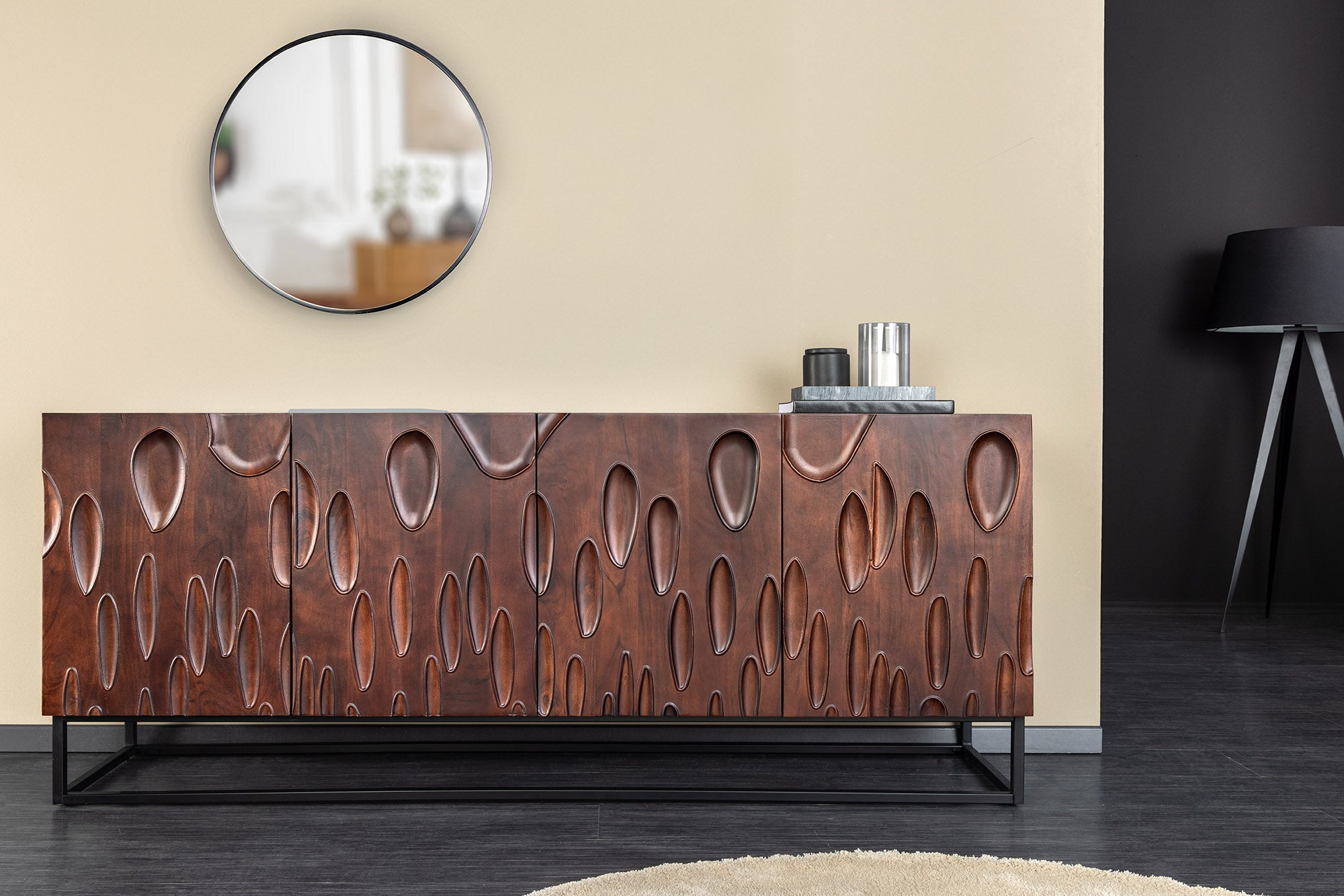 Invicta Comodă DUNE - 175cm | Acacia, Maro | 175x76x40 cm