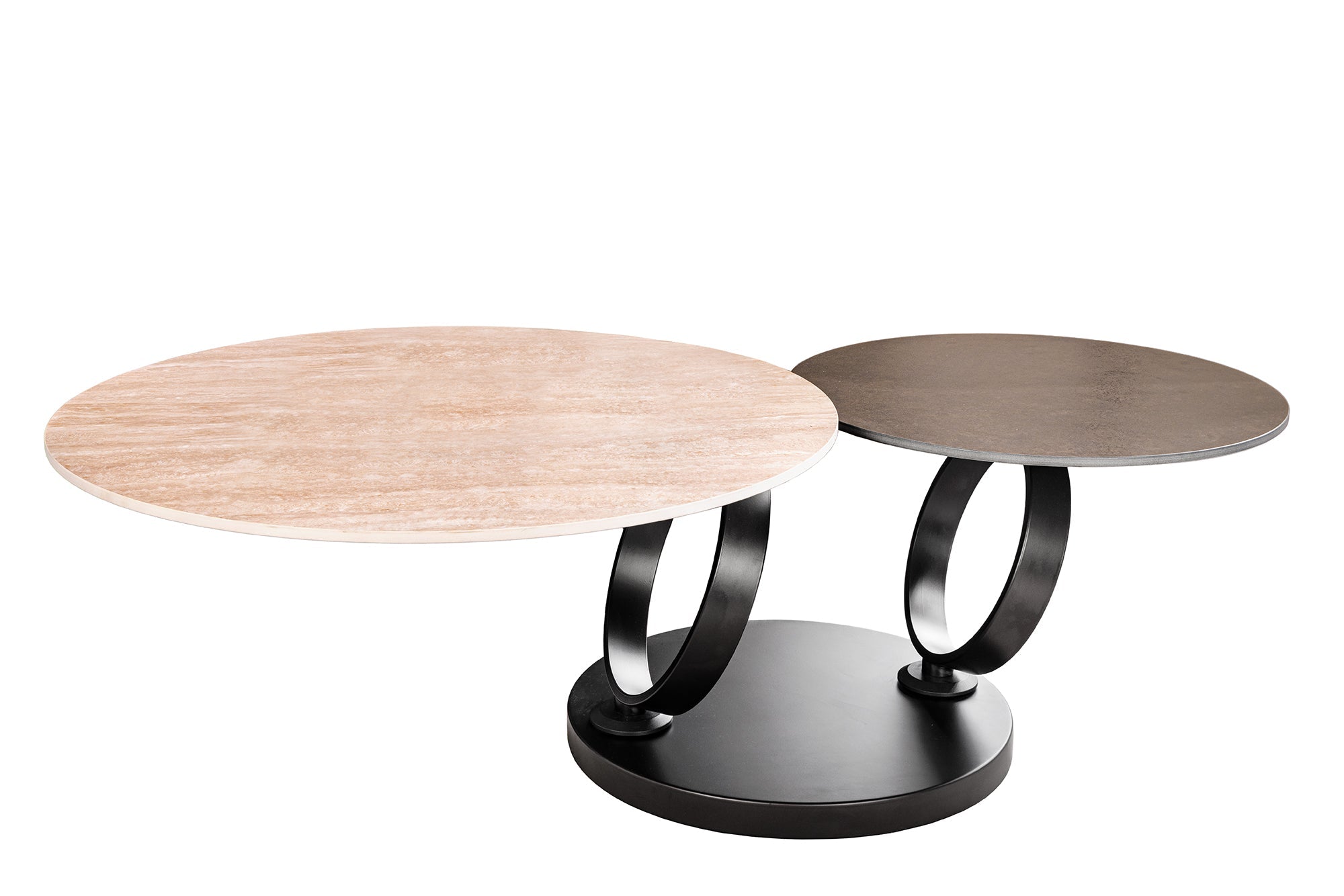 Invicta Masă cafea DANCING RINGS - 135cm | Natural | 135x44x80 cm