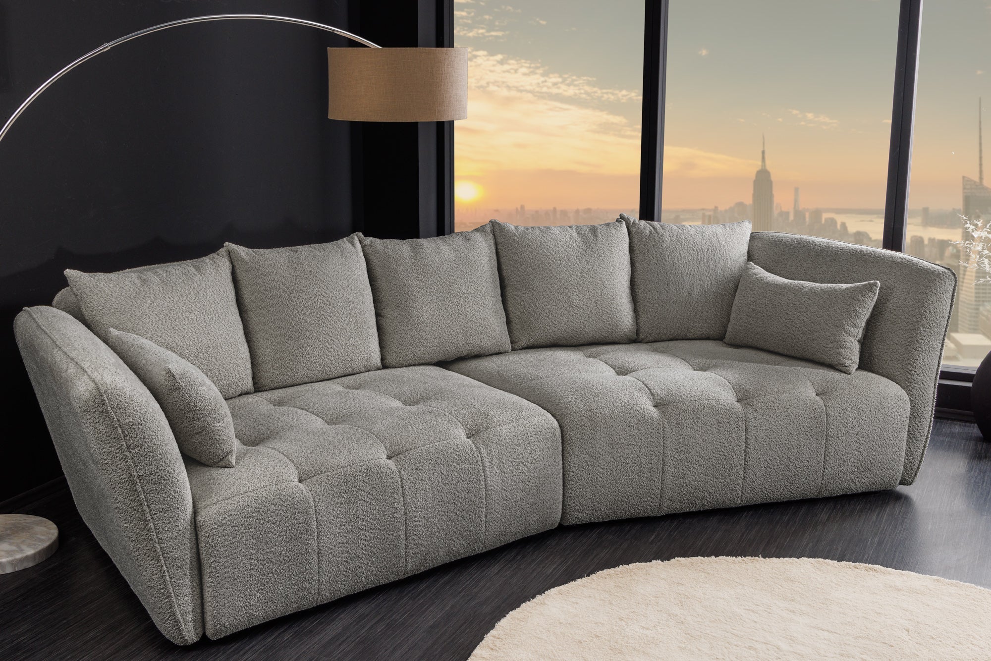 Invicta Canapea ROYAL - 295cm | Gri | 295x86x145 cm