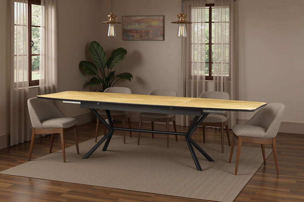 Invicta Masă dining GRANDEZZA - 270cm | Stejar, Metal, Negru