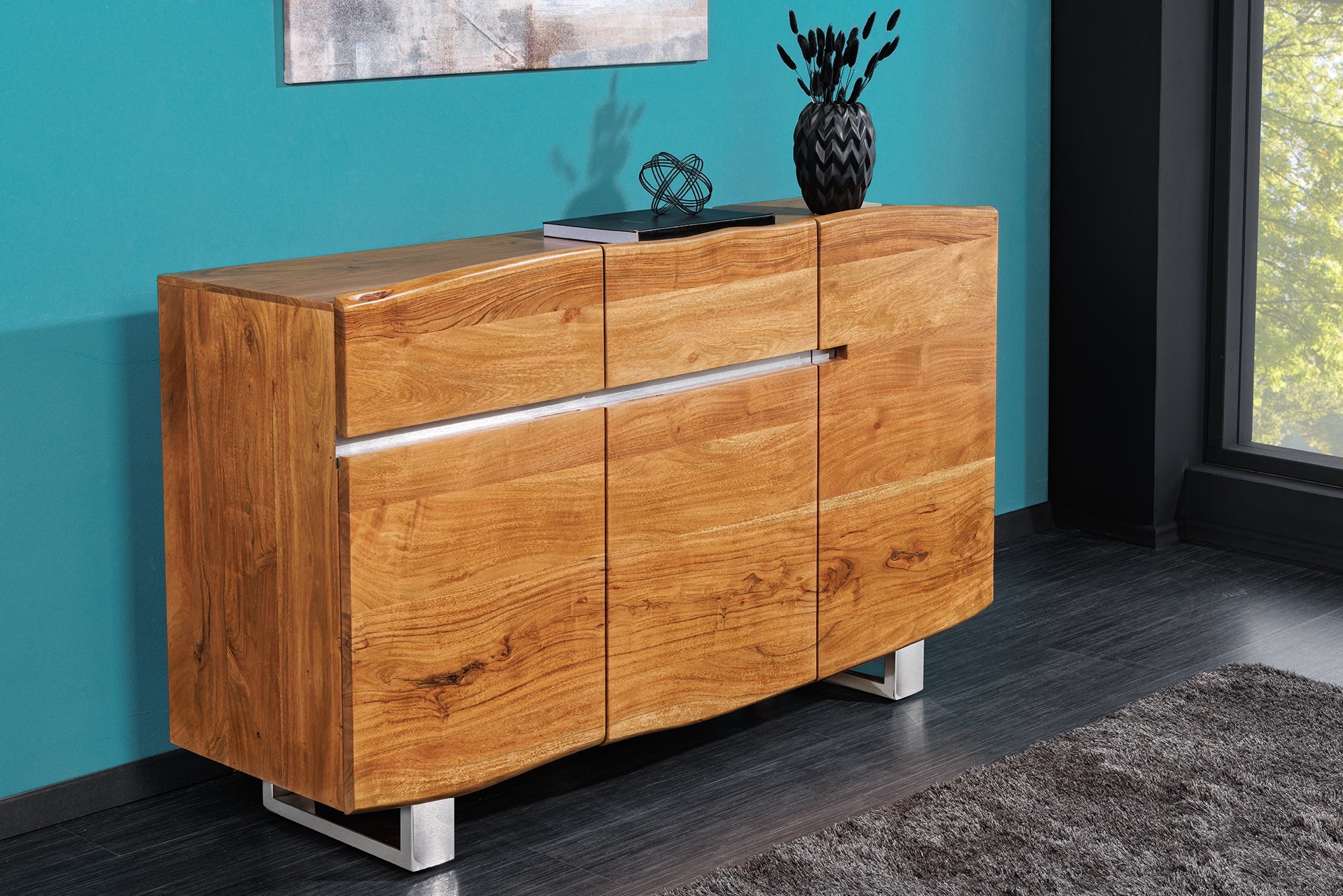 Invicta Comodă MAMMUT - 135cm | Acacia | 135x88x42 cm