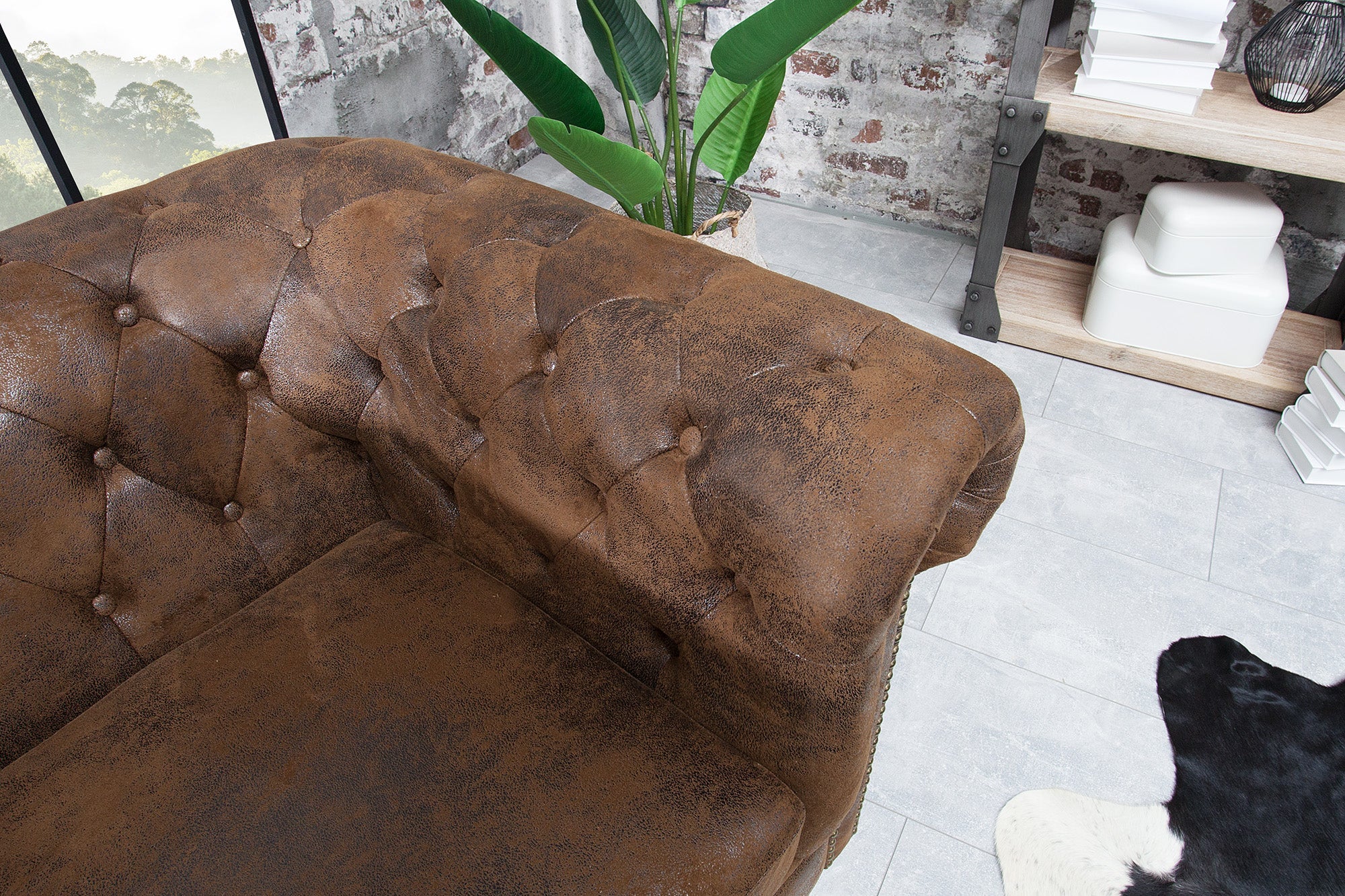 Invicta Fotoliu CHESTERFIELD | Maro | 110x75x85 cm