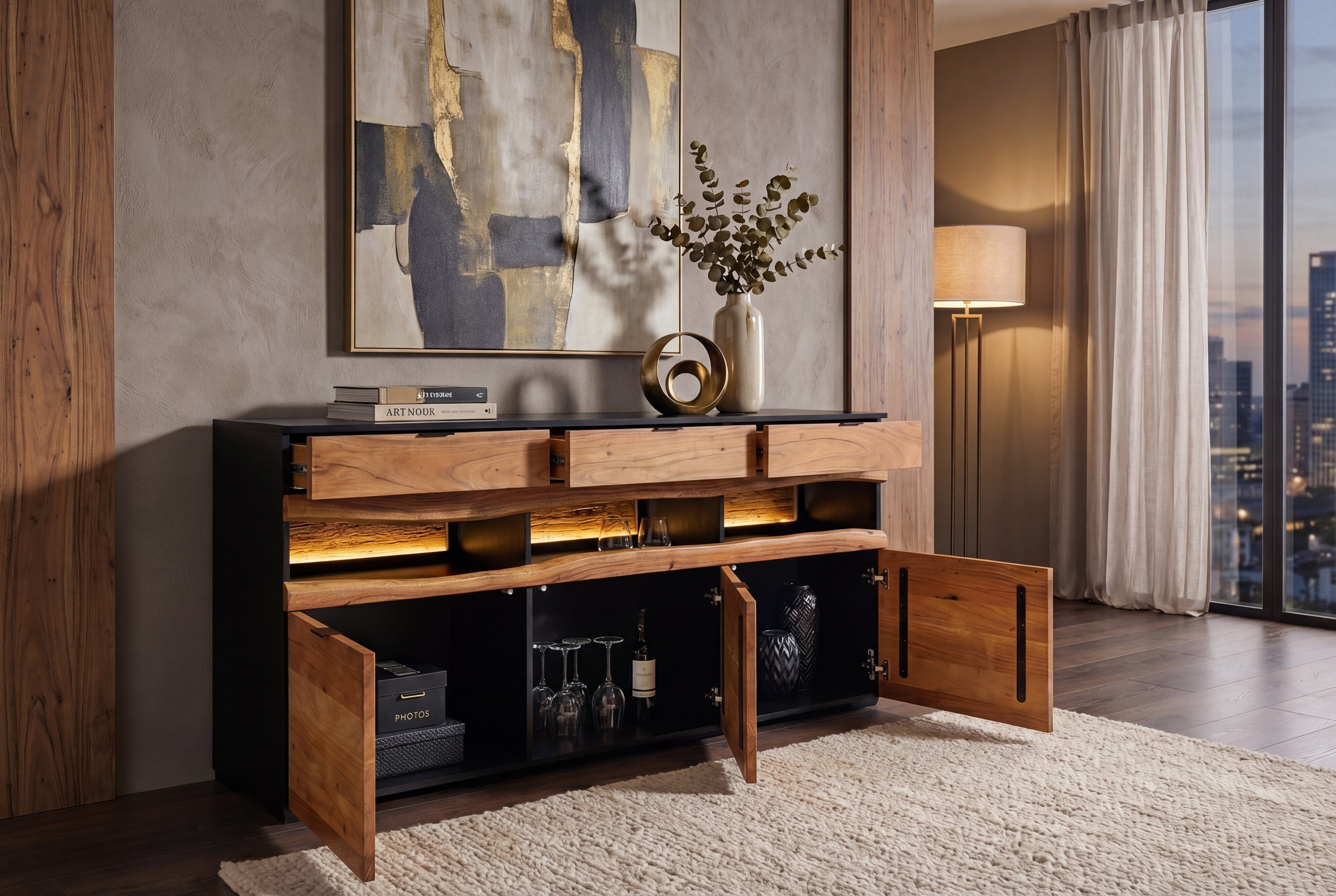 Invicta Comodă GRAND ACACIA - 180cm | Acacia, Natural | 180x90x40 cm