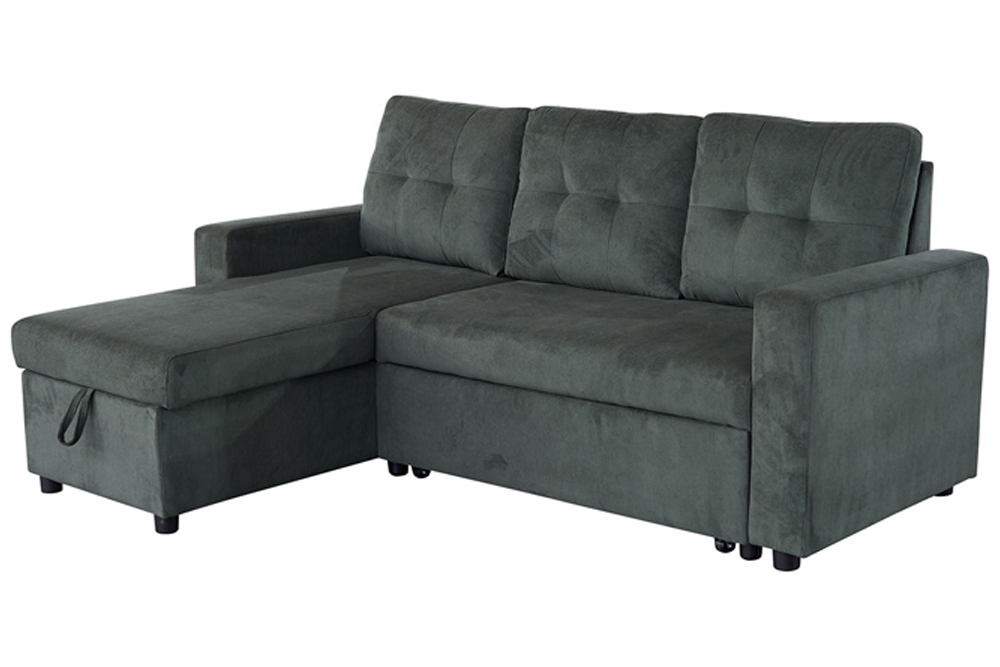 Invicta Canapea extensibilă APARTMENT - 205cm, 3 Locuri | Catifea, Bej | 202x90x150 cm
