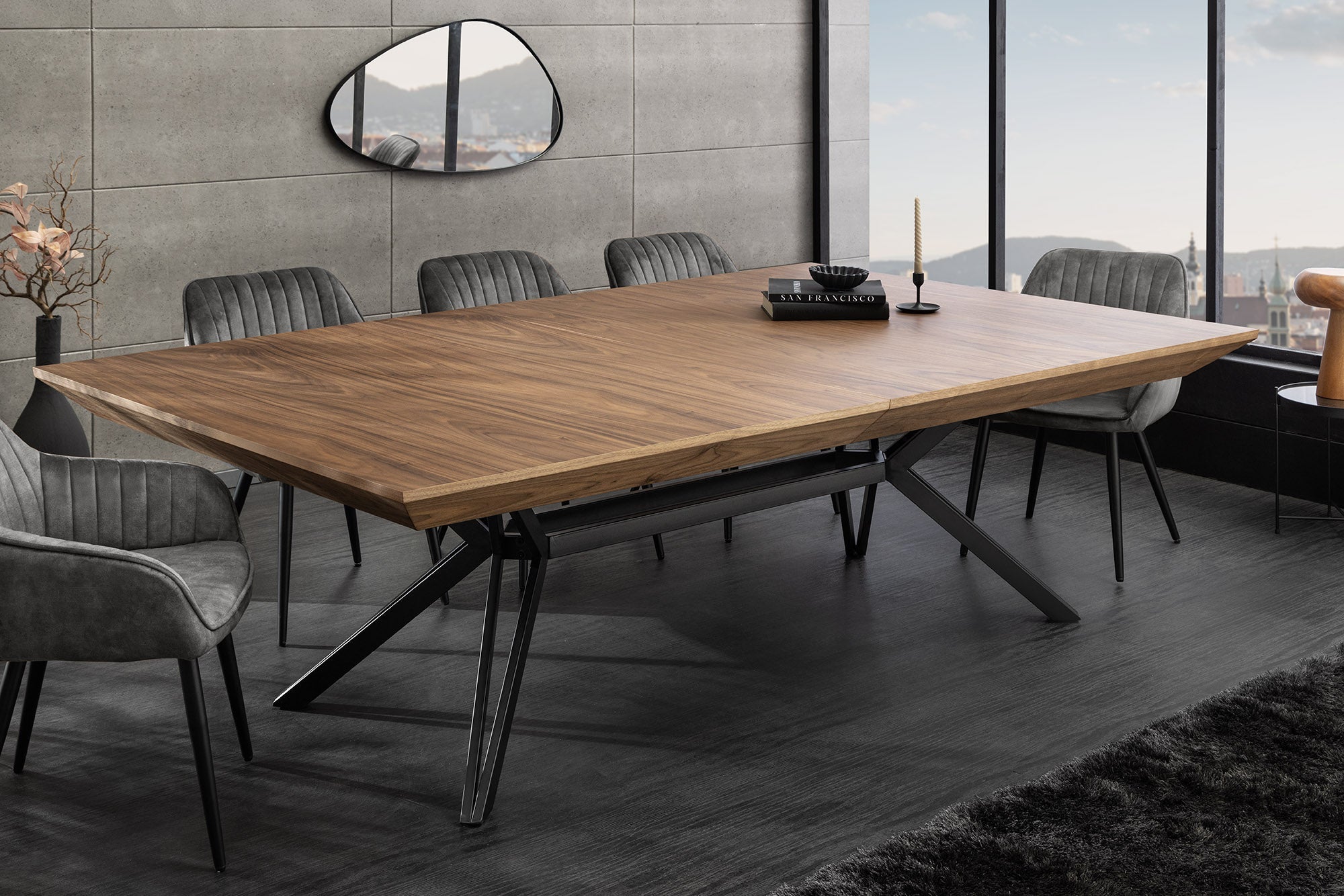 Invicta Masă dining GIANT - 320cm | Metal, Negru