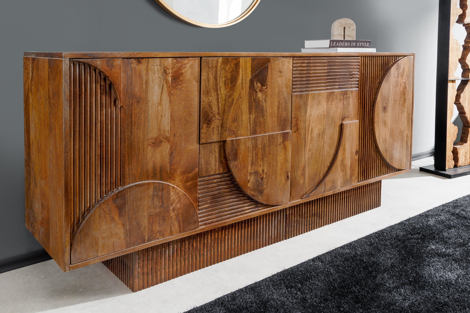 Invicta Comodă ART DECO - 170cm | Mango, Maro | 170x80x38 cm