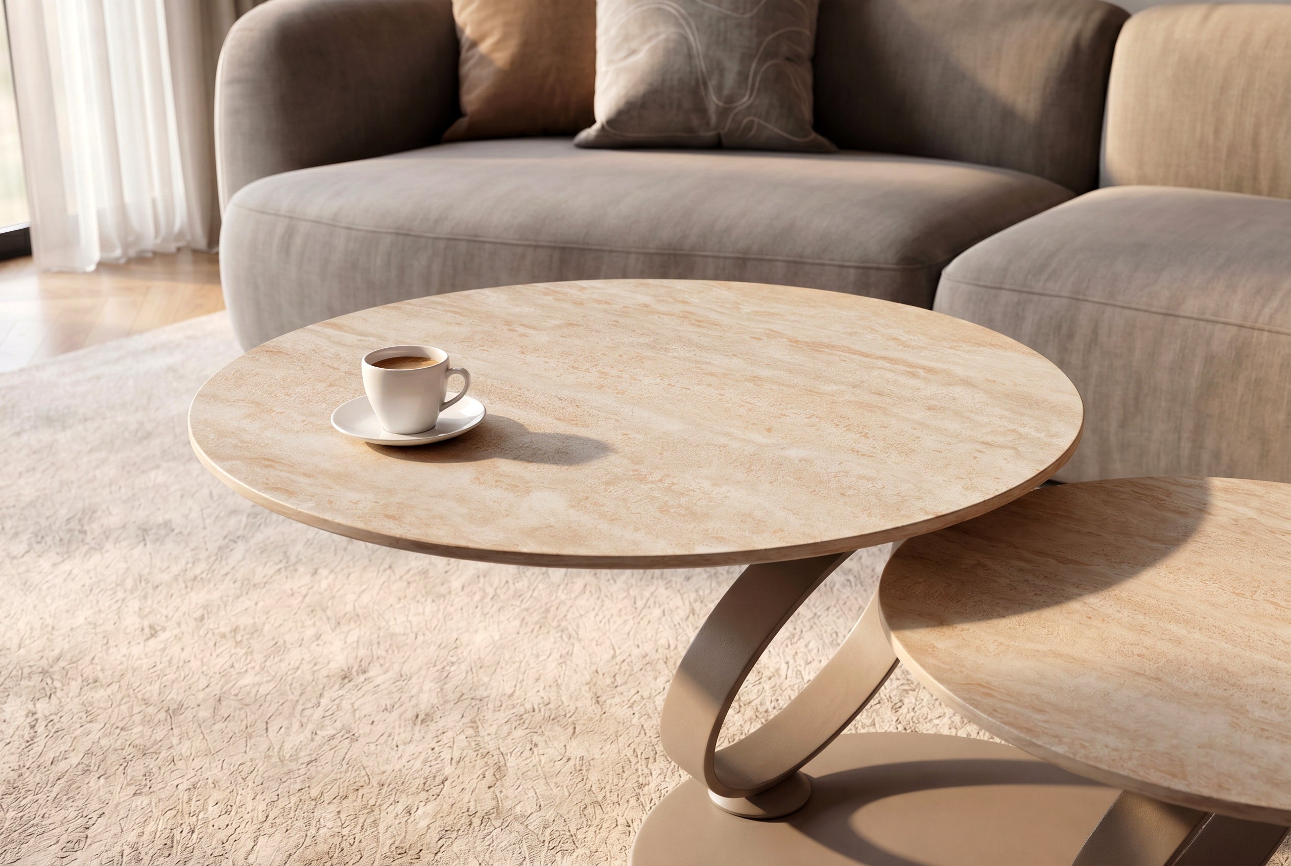 Invicta Masă cafea DANCING RINGS | 135x43x80 cm
