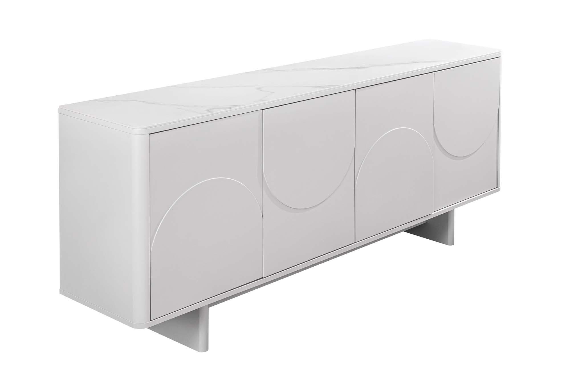 Invicta Comodă SAVOY - 180cm | Marmură, Alb | 180x76x40 cm