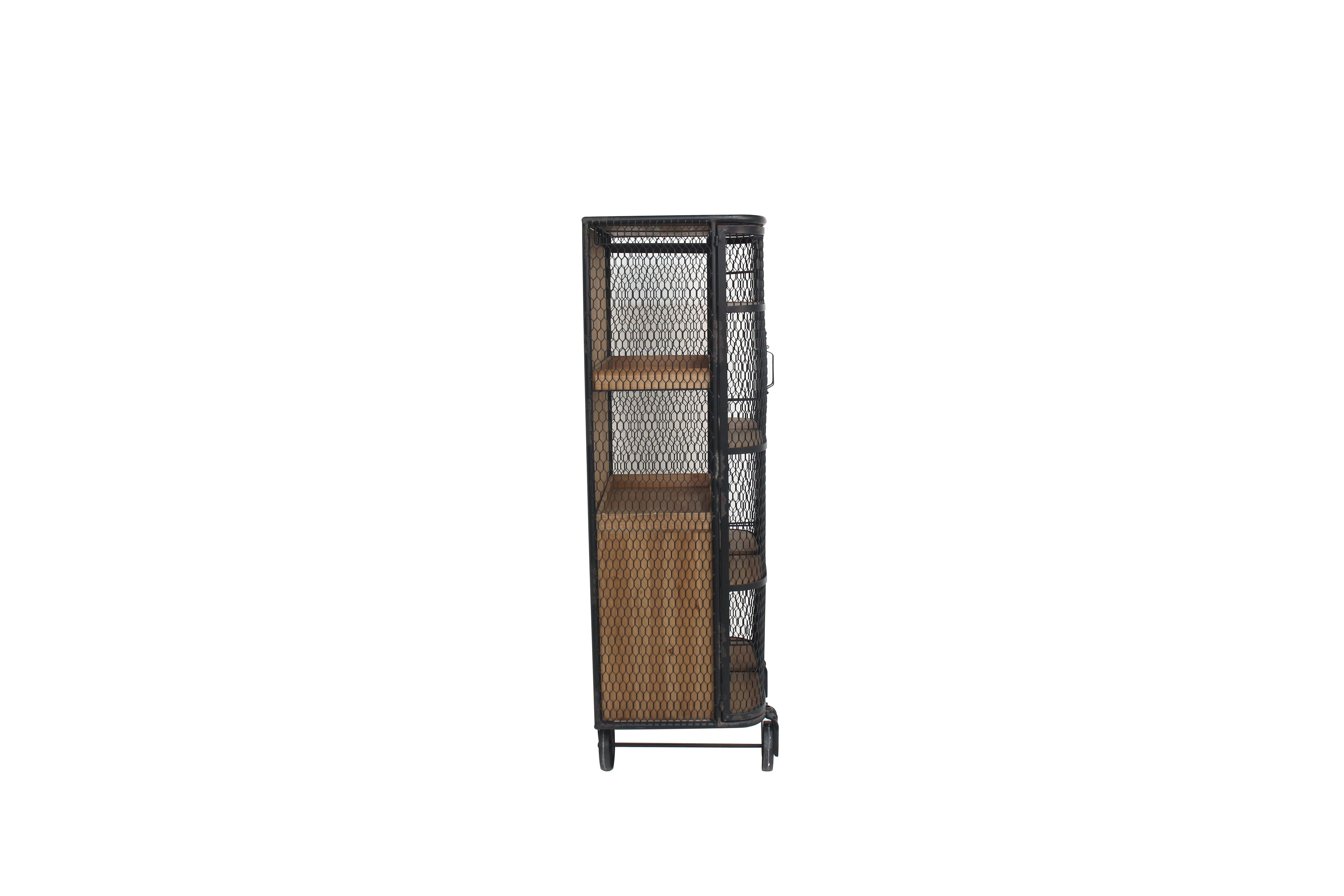 Invicta Vitrină LOFT - 145cm | Pin, Metal, Natural | 66x148x49 cm