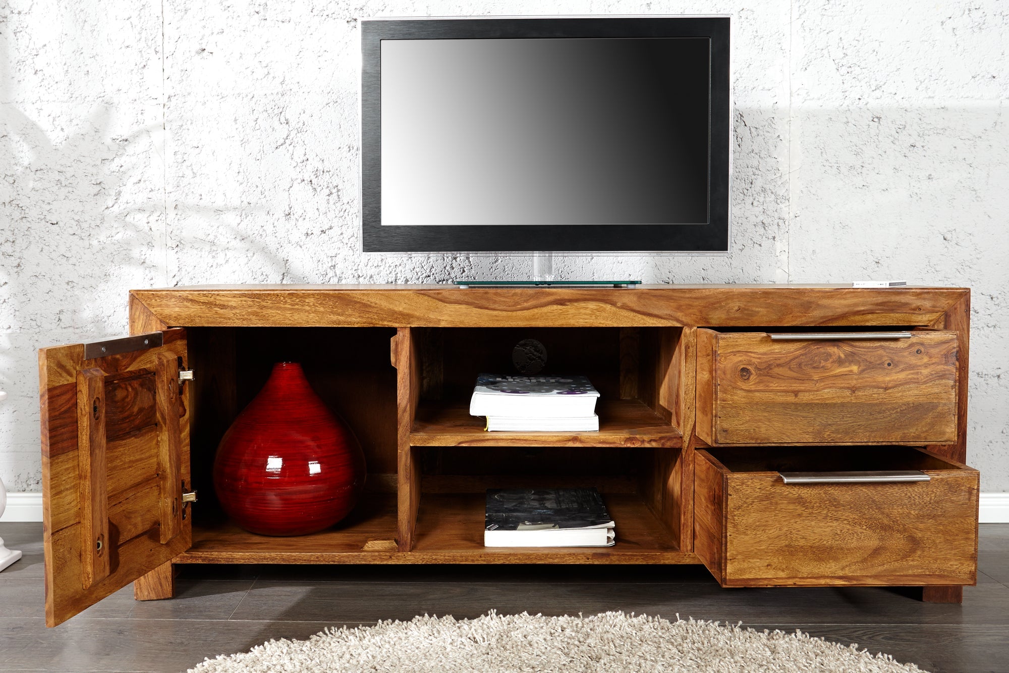 Invicta Comodă TV TV - 135cm | Sheesham | 135x50x45 cm
