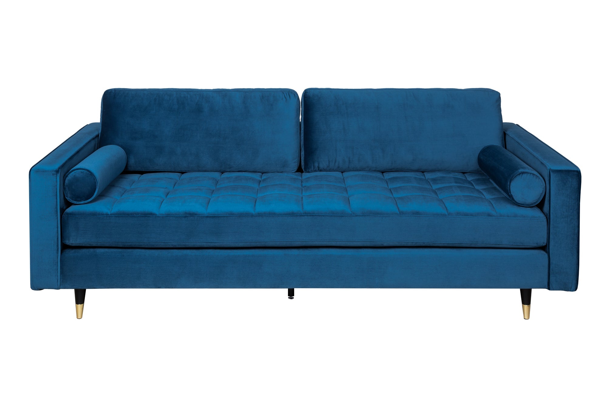 Invicta Canapea COZY VELVET - 220cm, 3 Locuri | Catifea, Albastru | 220x90x85 cm