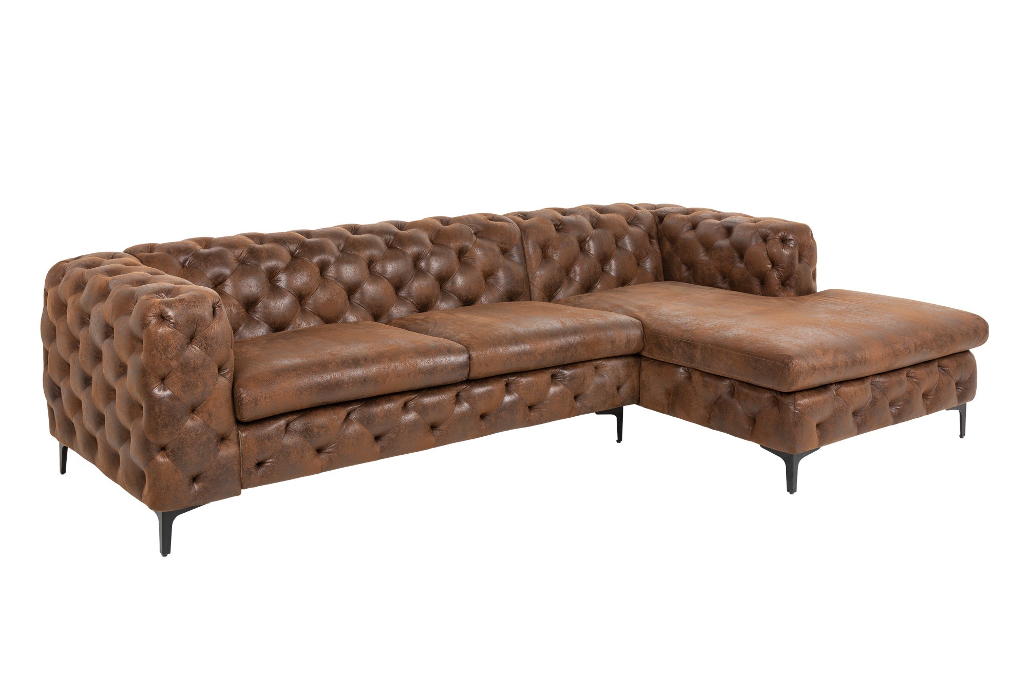Invicta Canapea MODERN BAROCK - 275cm | Microfibră, Maro | 275x72x160 cm