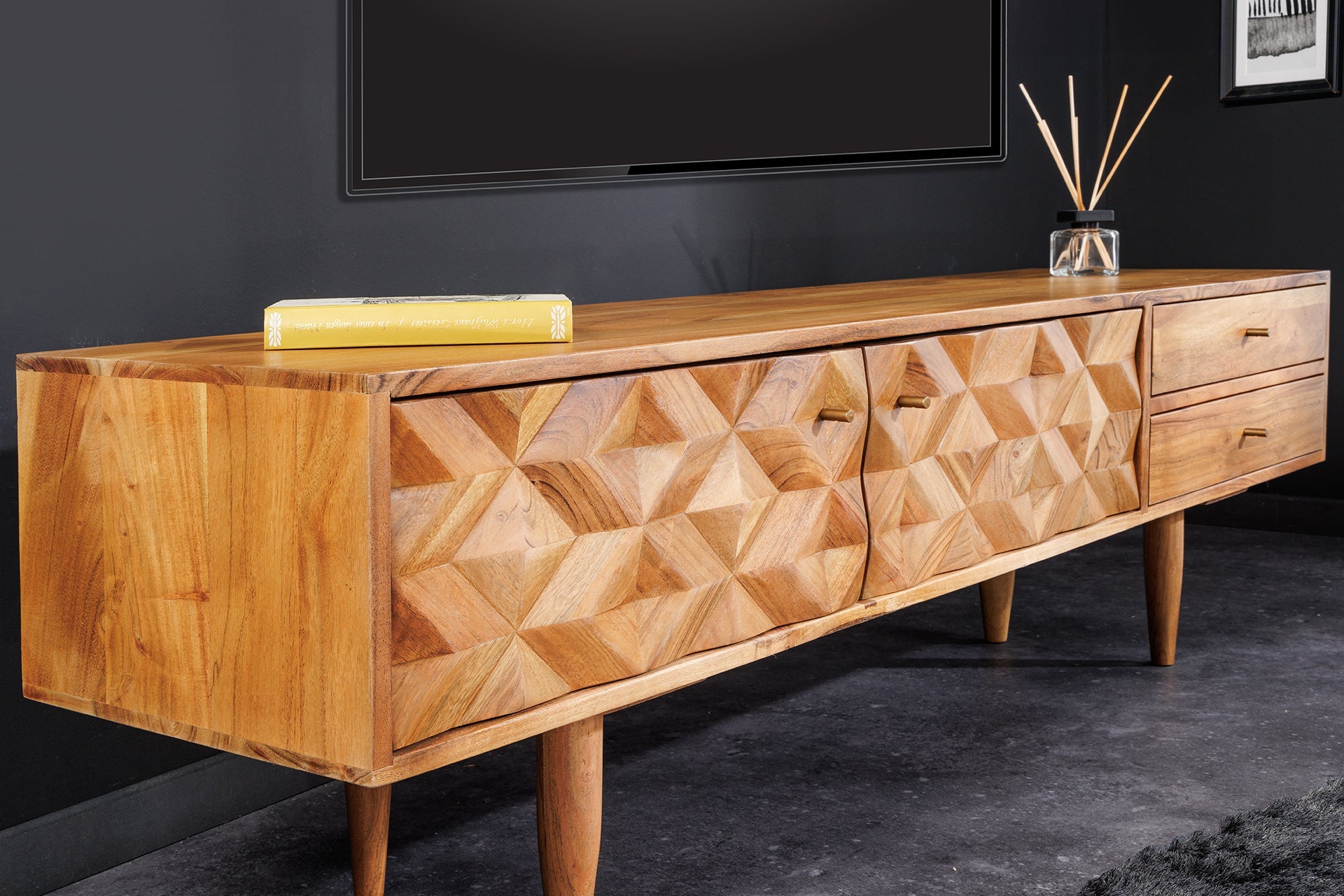 Invicta Comodă TV TV - 145cm | Acacia, Pin | 145x45x35 cm