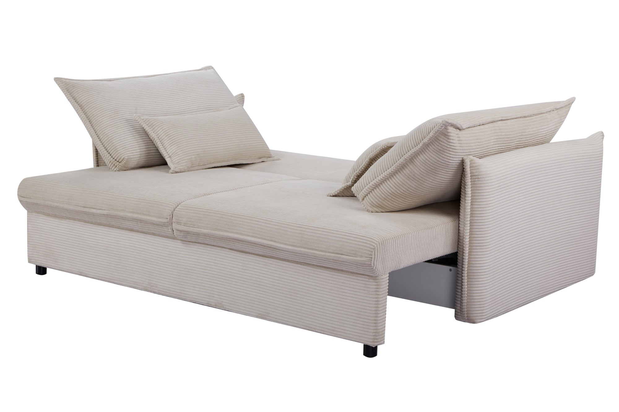 Invicta Canapea extensibilă APARTMENT - 215cm, Extensibilă, 3 Locuri | Țesătură Cord, Bej | 215x90x100 cm