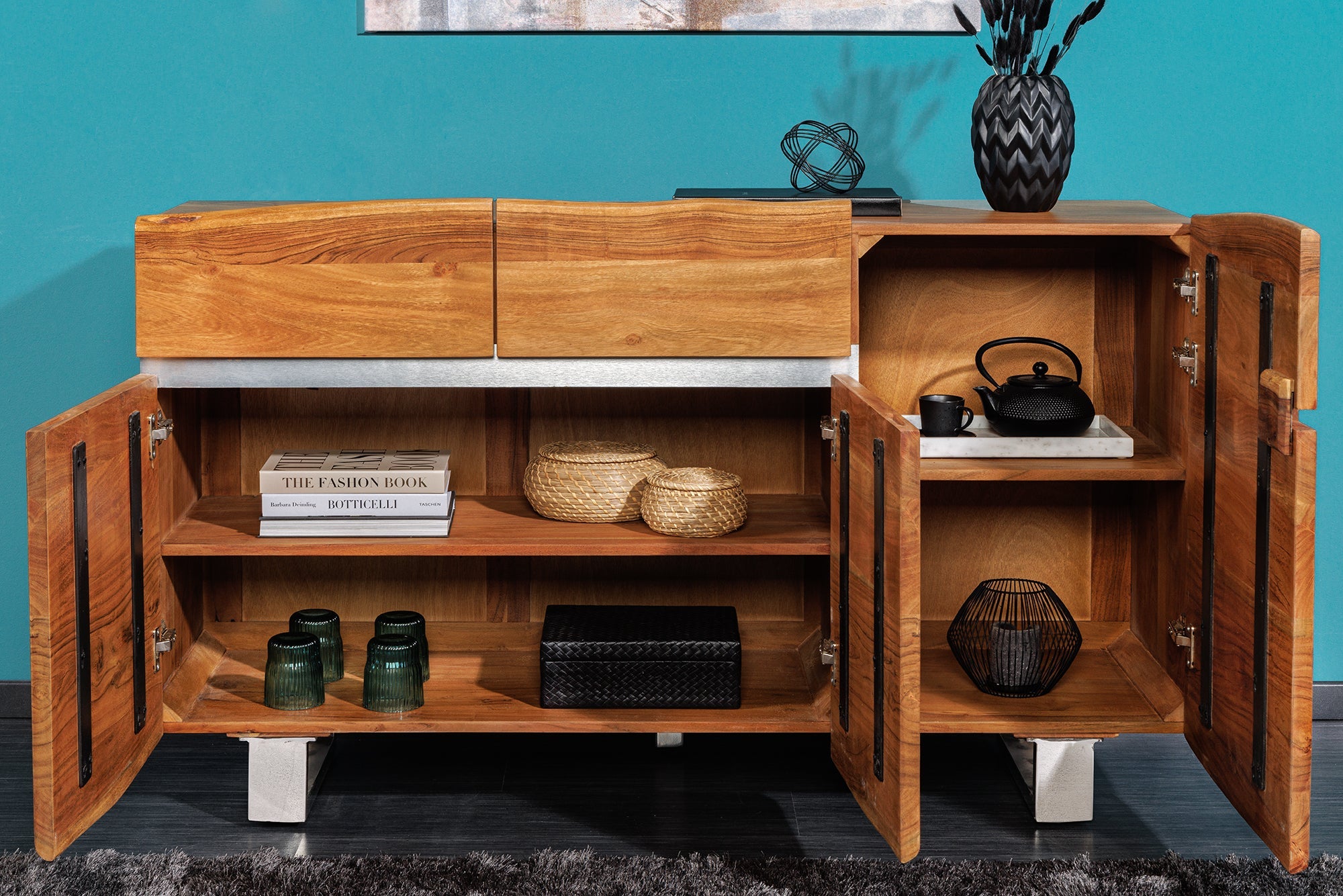 Invicta Comodă MAMMUT - 135cm | Acacia | 135x88x42 cm