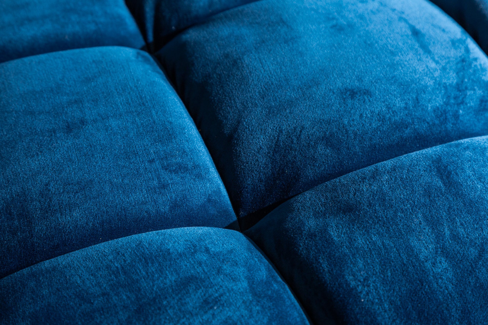Invicta Canapea COZY VELVET - 220cm, 3 Locuri | Catifea, Albastru | 220x90x85 cm
