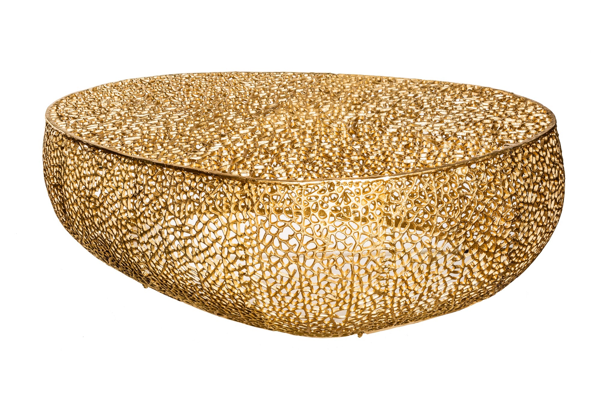 Invicta Masă cafea ABSTRACT LEAF - 120cm | Auriu | 122x42x69 cm