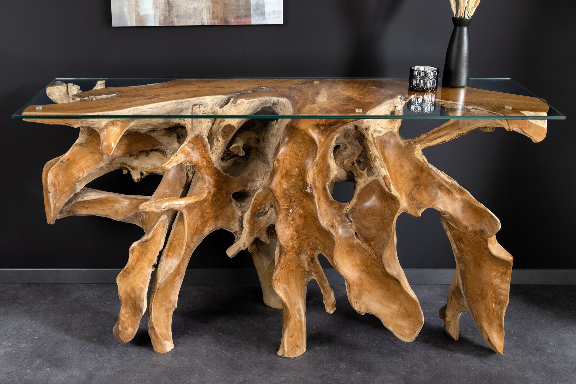 Invicta Consolă ROOT - 150cm | Sticlă | 150x80x40 cm