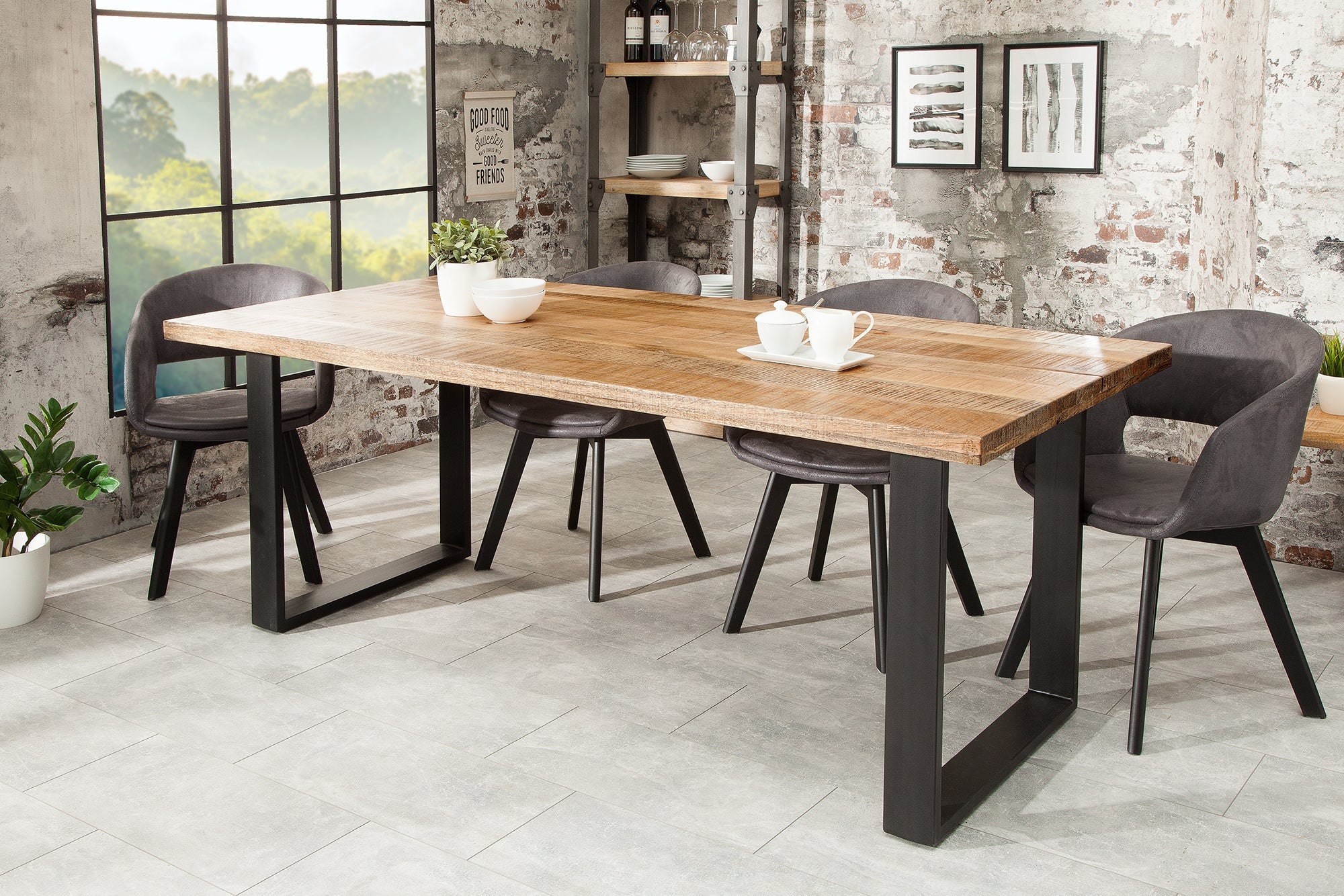 Invicta Masă dining IRON CRAFT - 200cm | Mango, Natural | 200x77x90 cm