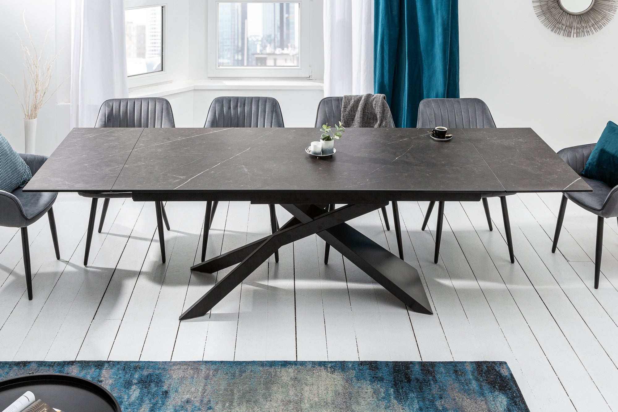 Invicta Masă dining EUPHORIA - 260cm | Sticlă, Roșu | 180x77x90 cm
