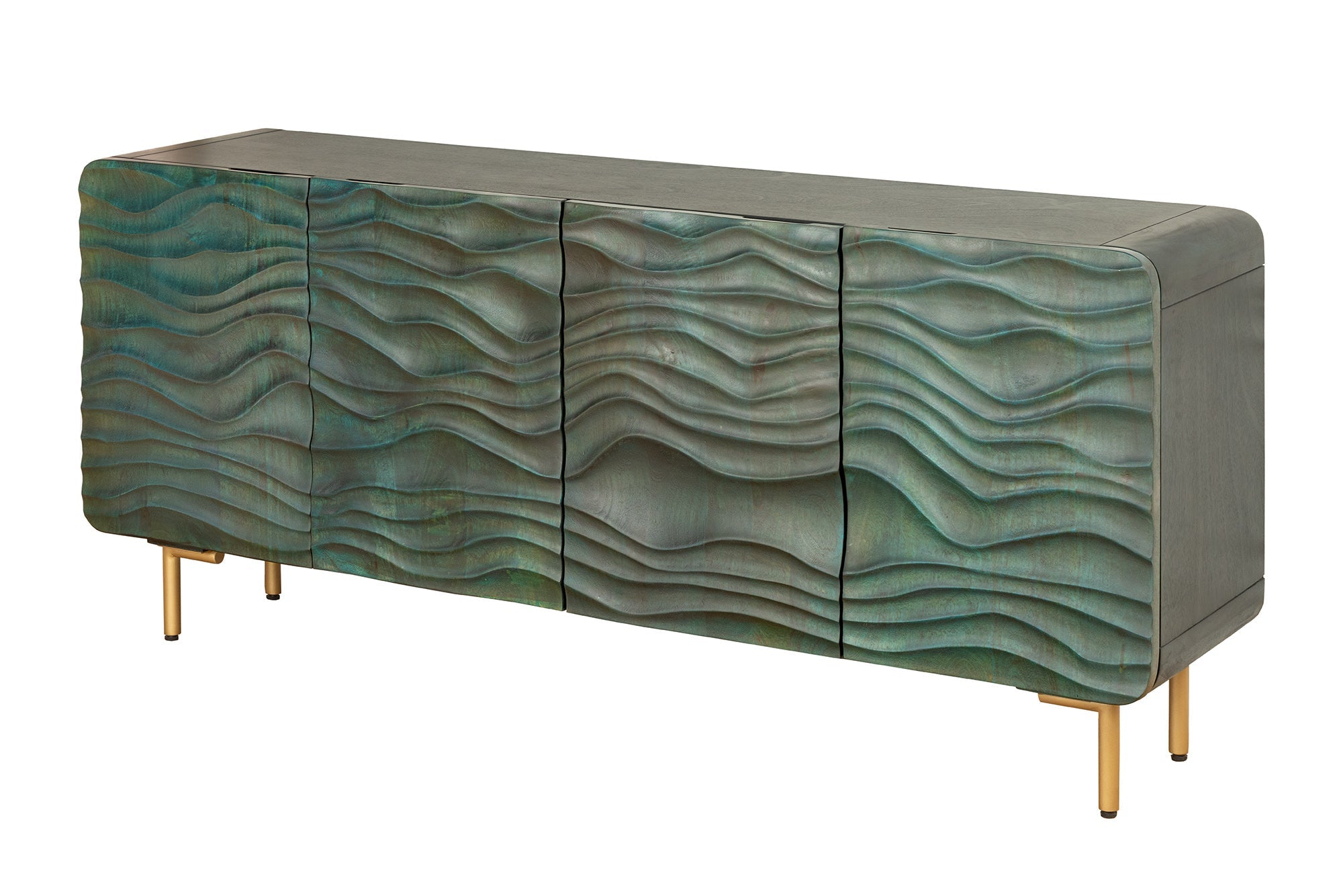 Invicta Comodă WAVE - 160cm | Mango, Turcoaz | 160x75x38 cm
