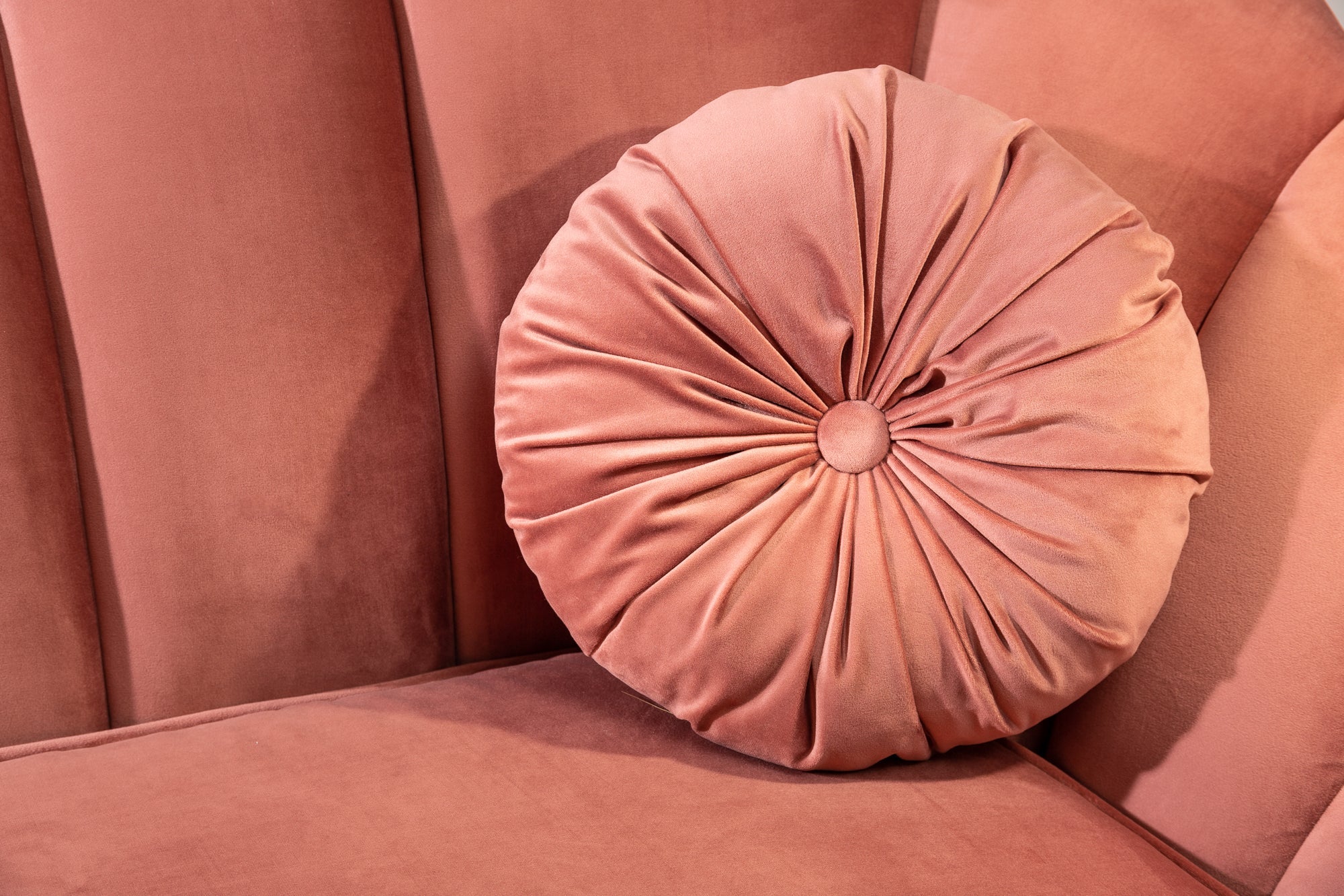 Invicta Canapea ARIELLE - 220cm | Catifea, Roz | 220x92x92 cm