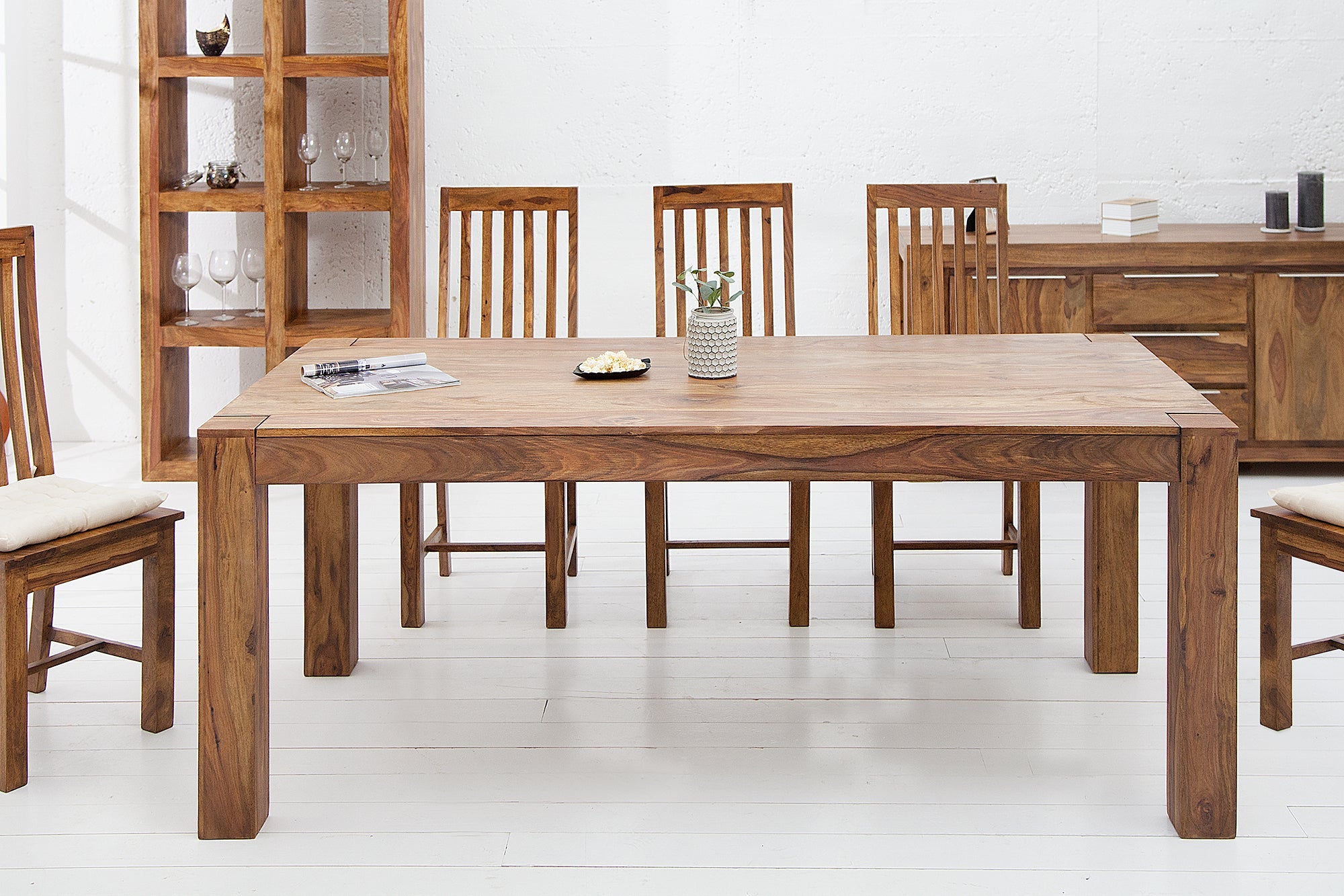 Invicta Masă dining MAKASSAR - 160cm | Sheesham | 160x76x90 cm