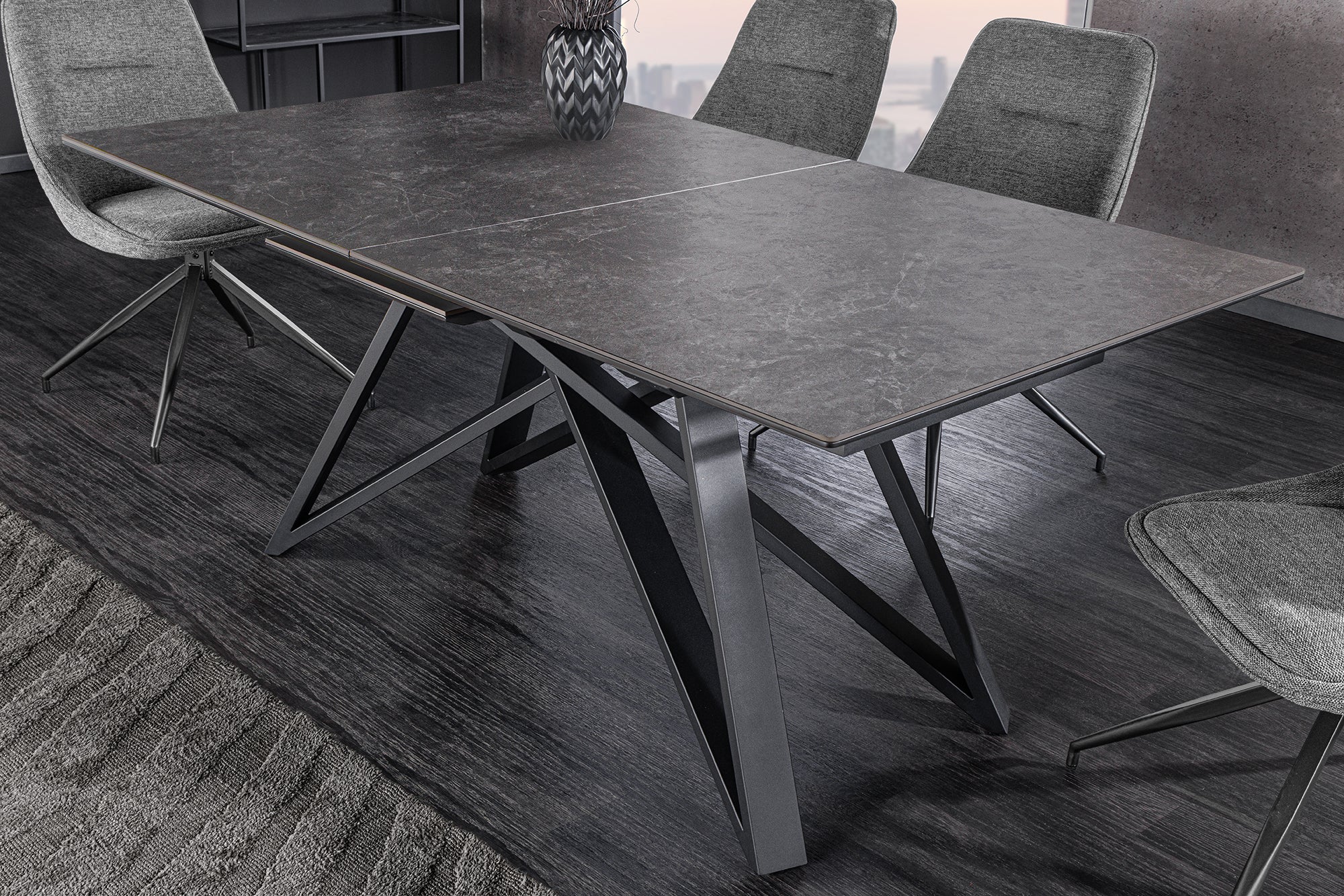 Invicta Masă dining ATLAS - 200cm | Marmură, Sticlă, Roșu