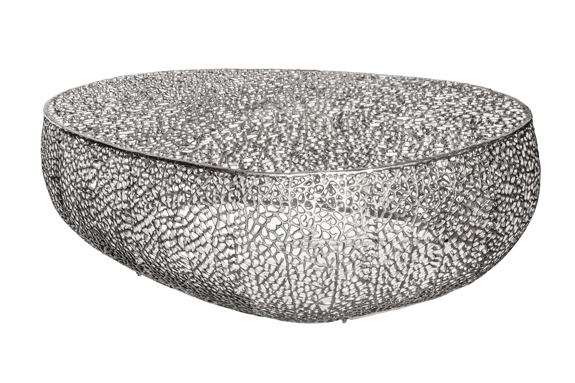 Invicta Masă cafea ABSTRACT LEAF - 120cm | Argintiu | 122x42x69 cm