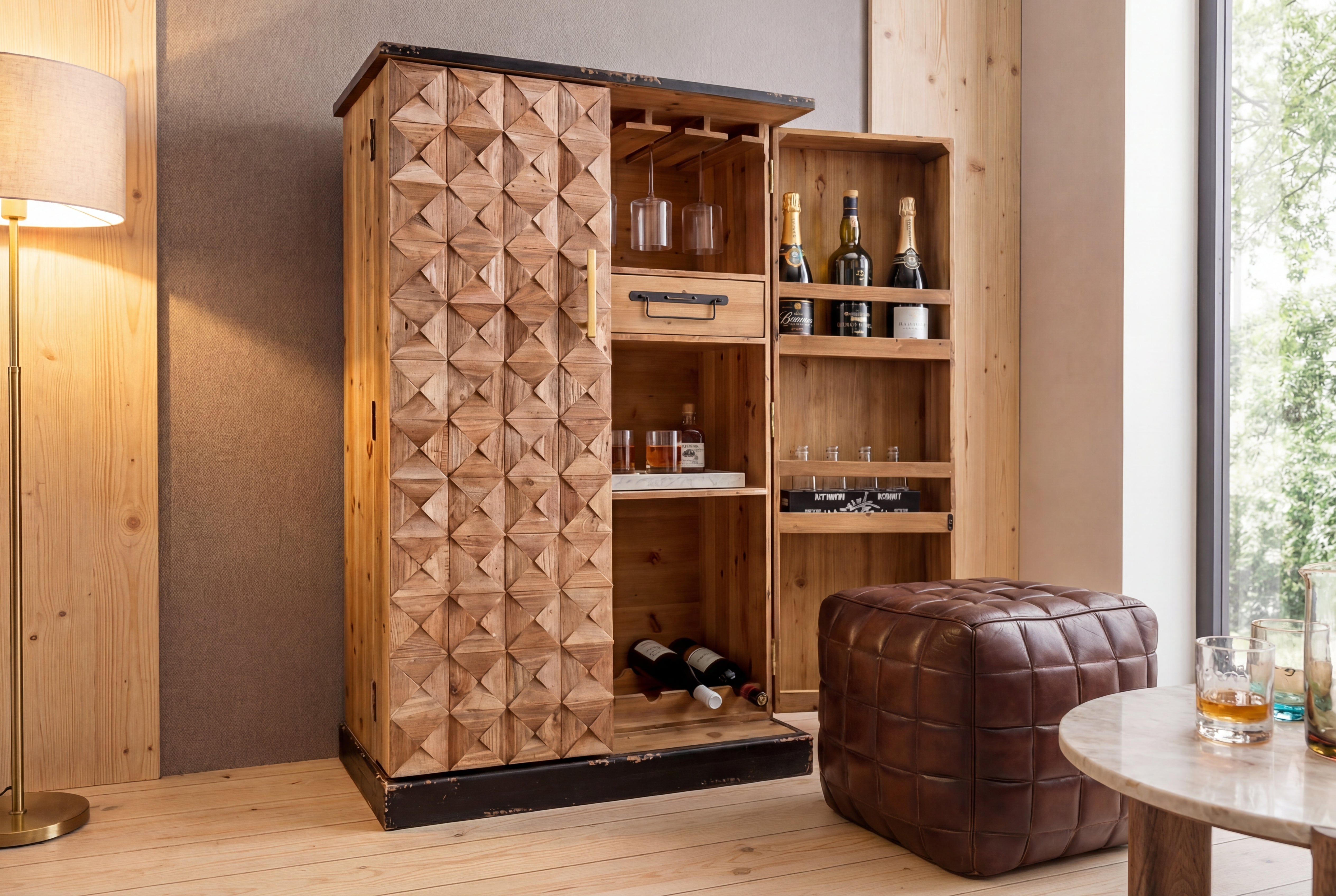 Invicta Dulap BODEGA - 120cm | Pin, Natural | 79x123x44 cm