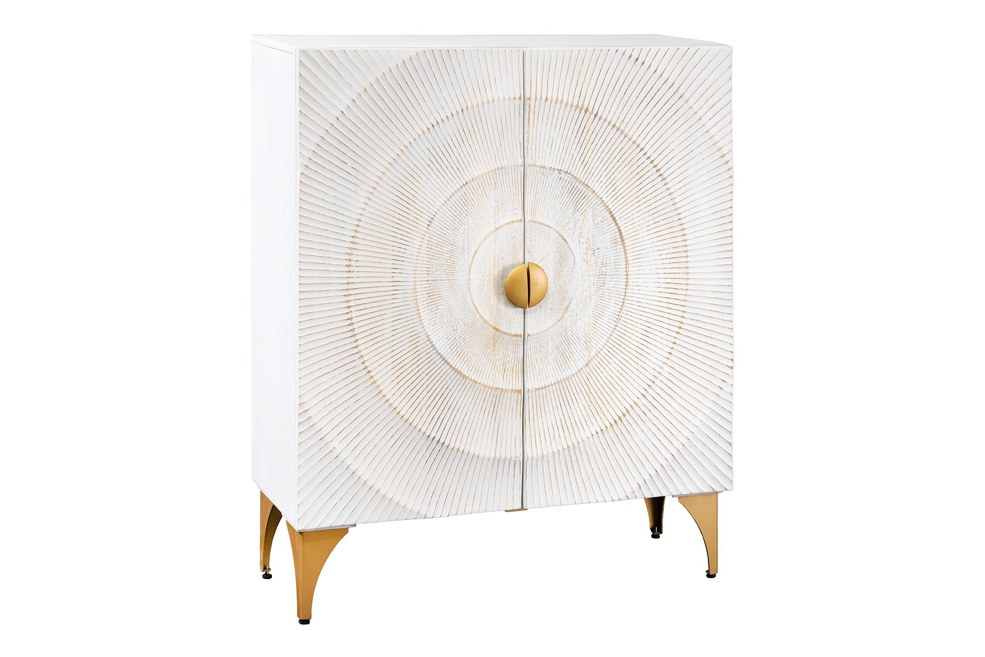 Invicta Vitrină înaltă GOLDEN SUNSET - 120cm | Mango, Alb | 100x120x38 cm