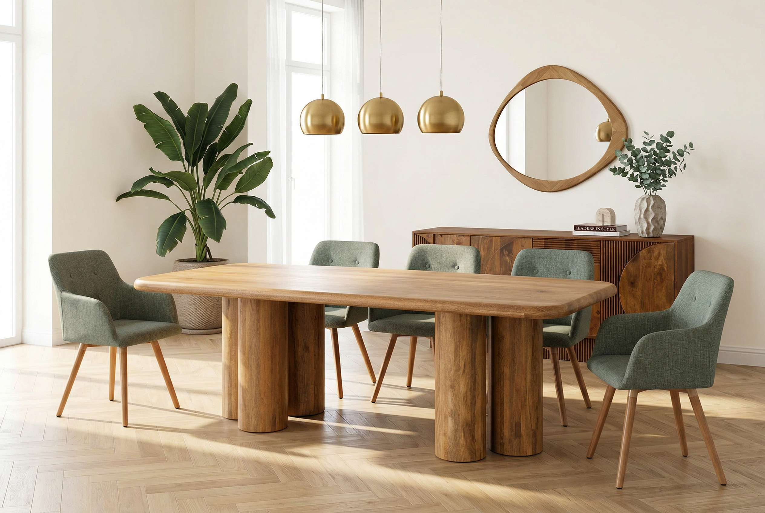 Invicta Masă dining ART DECO - 240cm | Mango, Natural | 240x76x100 cm