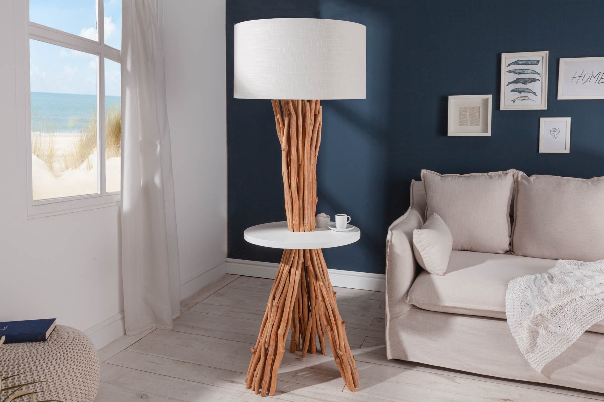 Invicta Lampadar SERVANT - 155cm | Longan, In, Alb | 50x153x50 cm