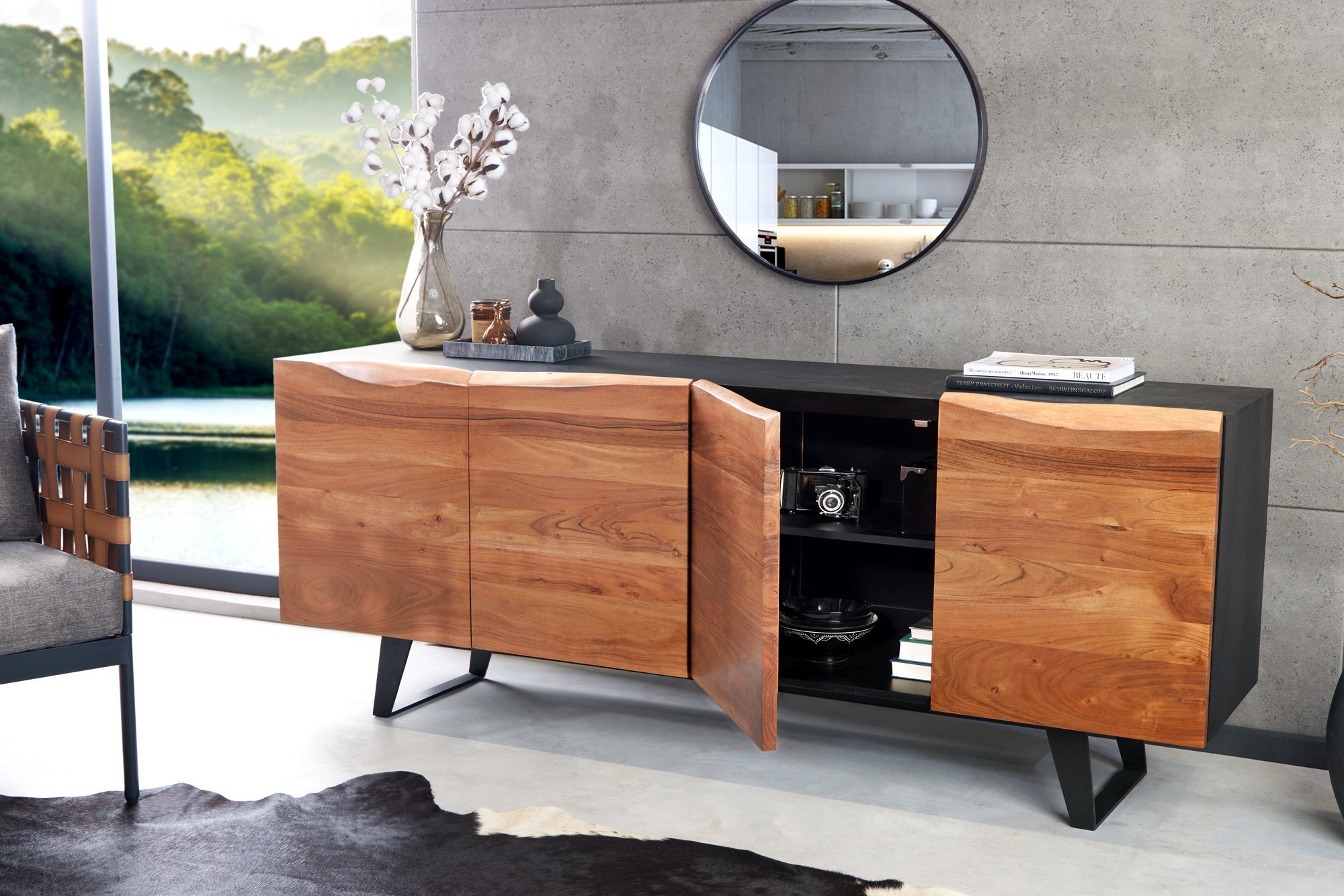 Invicta Comodă ORGANIC ARTWORK - 180cm | Acacia | 180x75x45 cm