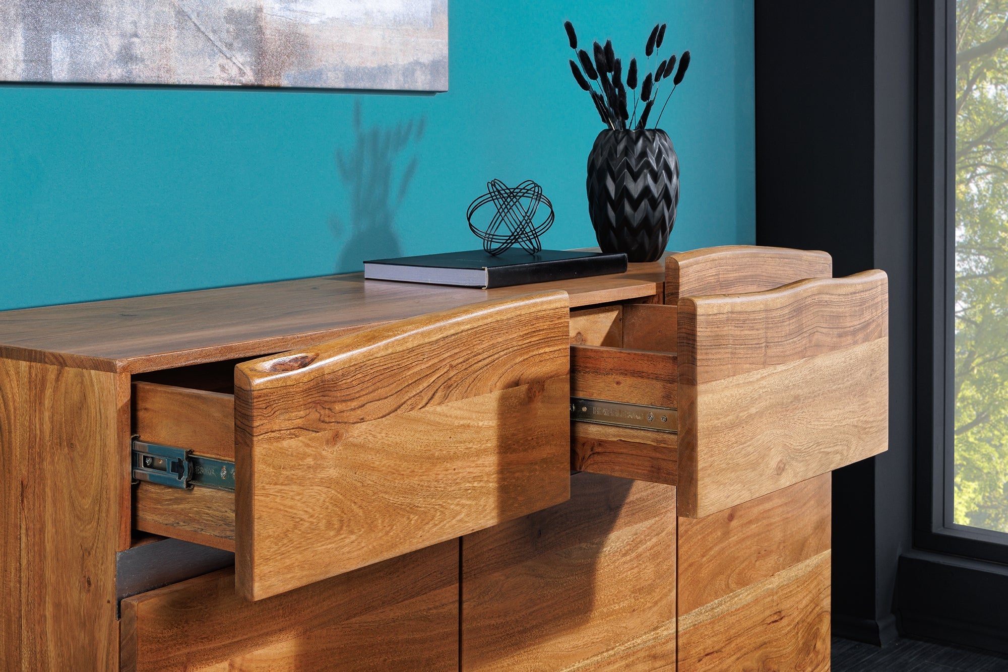 Invicta Comodă MAMMUT - 135cm | Acacia | 135x88x42 cm
