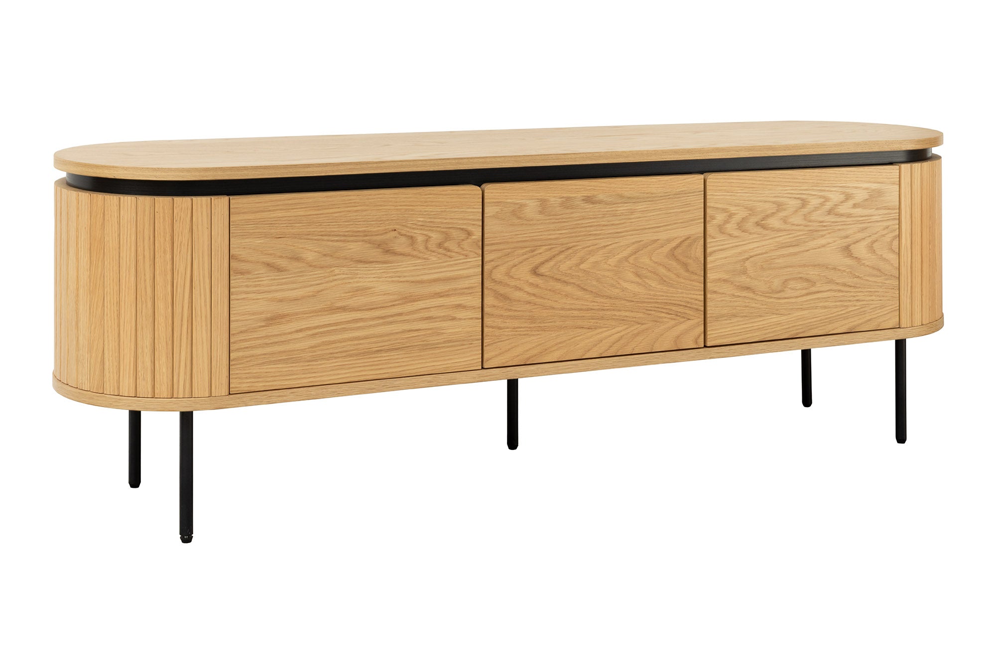 Invicta Comodă TV TV - 160cm | Stejar, Negru | 160x55x40 cm