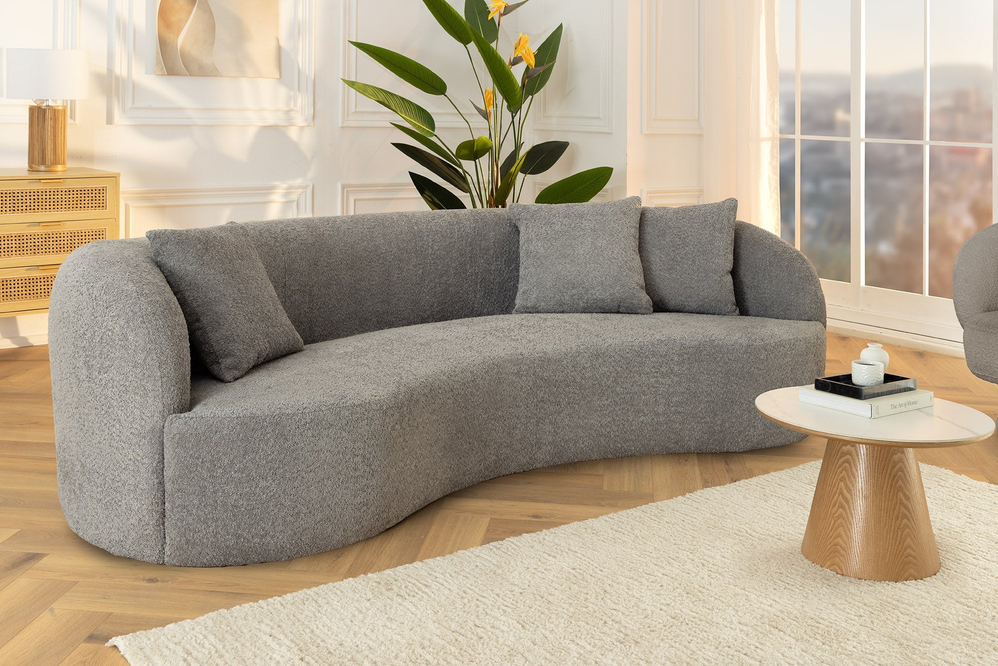Invicta Canapea ATELIER - 230cm, 3 Locuri | Gri | 229x67x107 cm