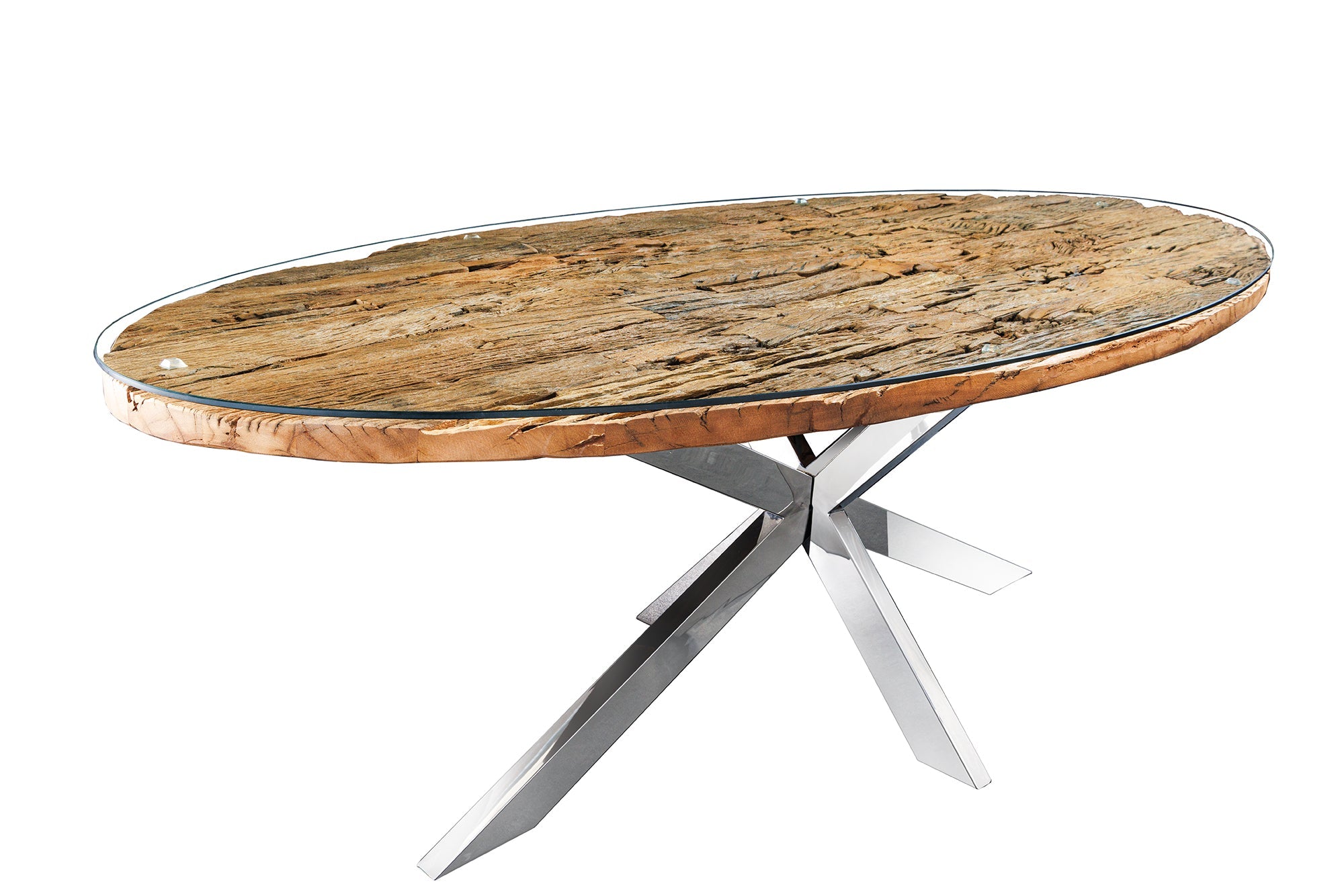 Invicta Masă dining BARRACUDA - 220cm | Sticlă | 220x78x100 cm