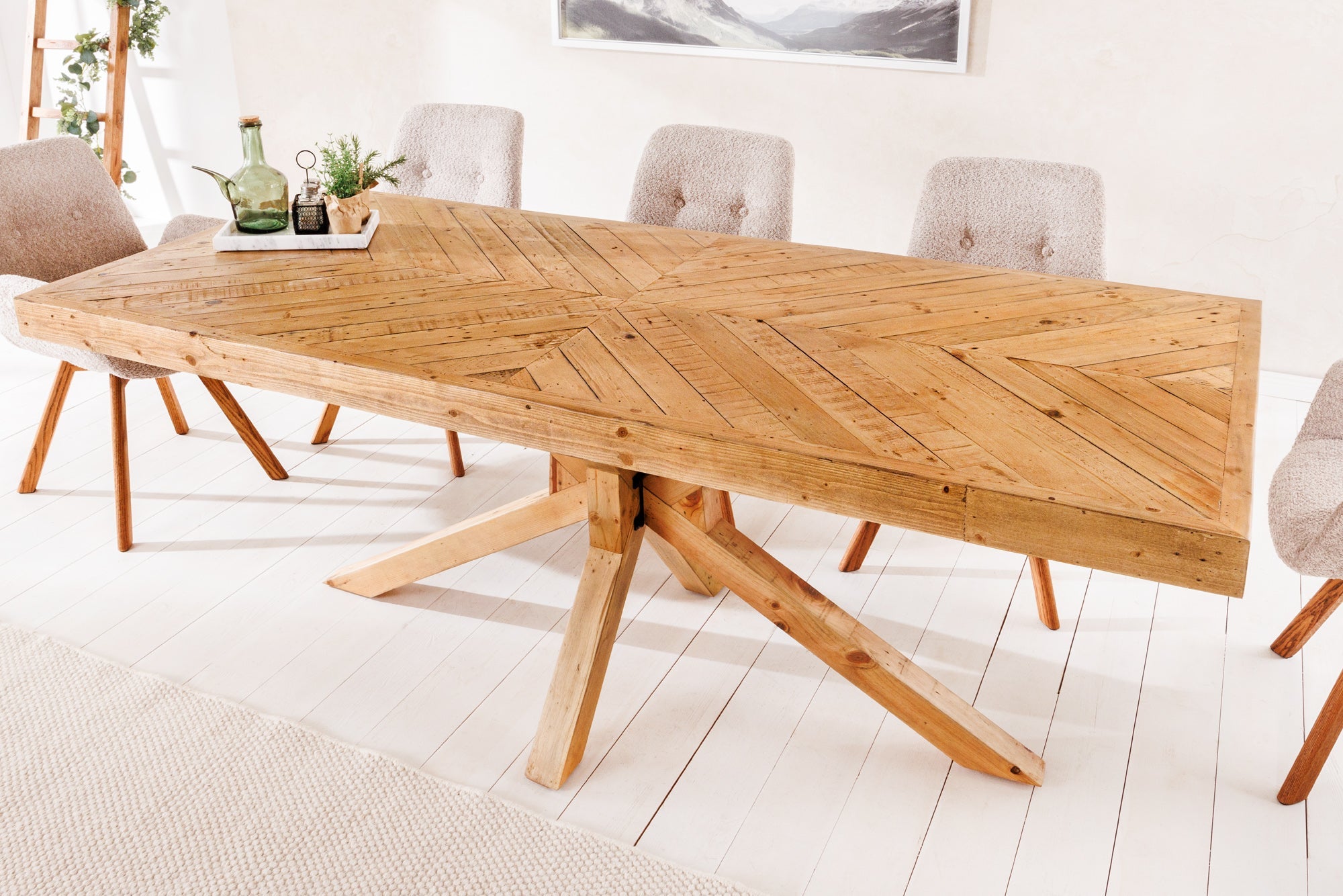 Invicta Masă dining MOSAIC - 200cm | Pin, Natural | 200x78x90 cm