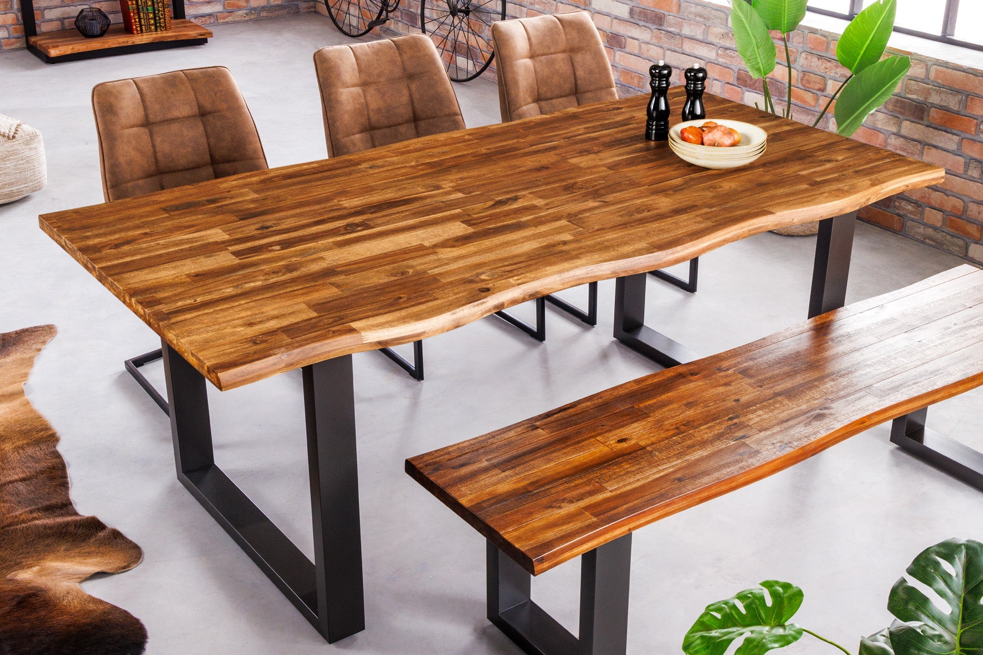 Invicta Masă dining GENESIS - 160cm | Acacia, Maro | 160x76x90 cm