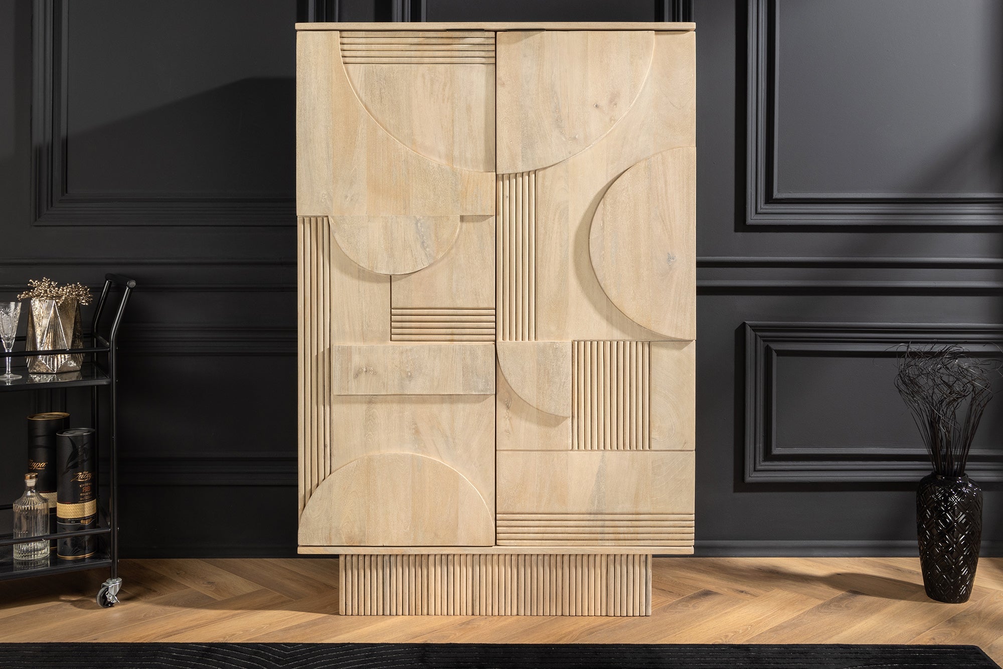 Invicta Dulap ART DECO - 140cm | Mango, Alb | 95x141x42 cm